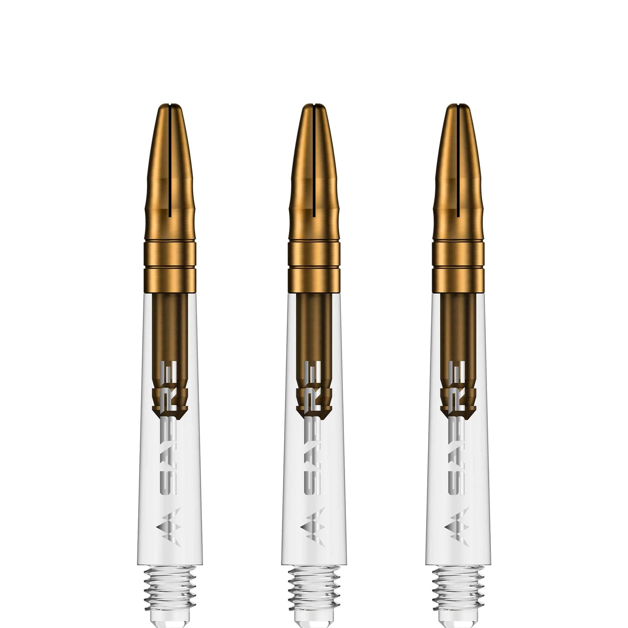 *Mission Sabre Shafts - Polycarbonate Dart Stems - Clear - Gold Top - Image 4