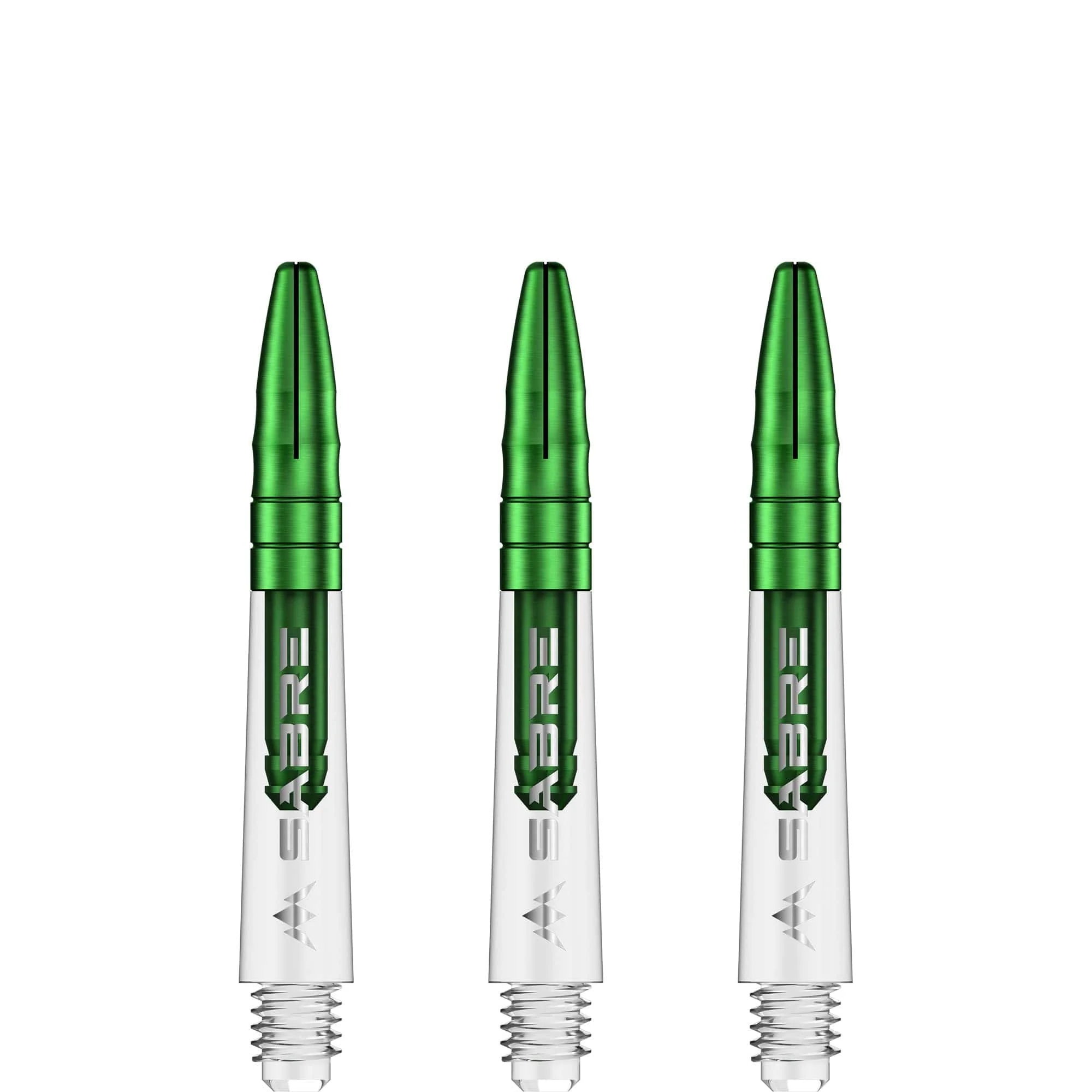 *Mission Sabre Shafts - Polycarbonate Dart Stems - Clear - Green Top - Image 5