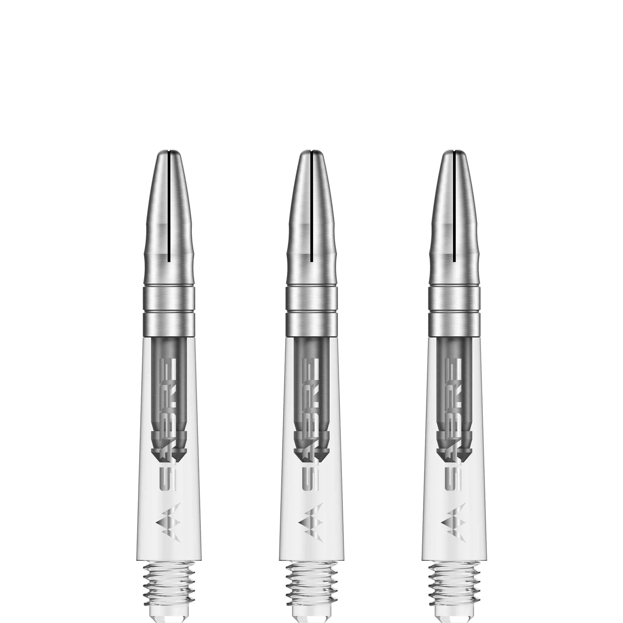 *Mission Sabre Shafts - Polycarbonate Dart Stems - Clear - Silver Top - Image 5
