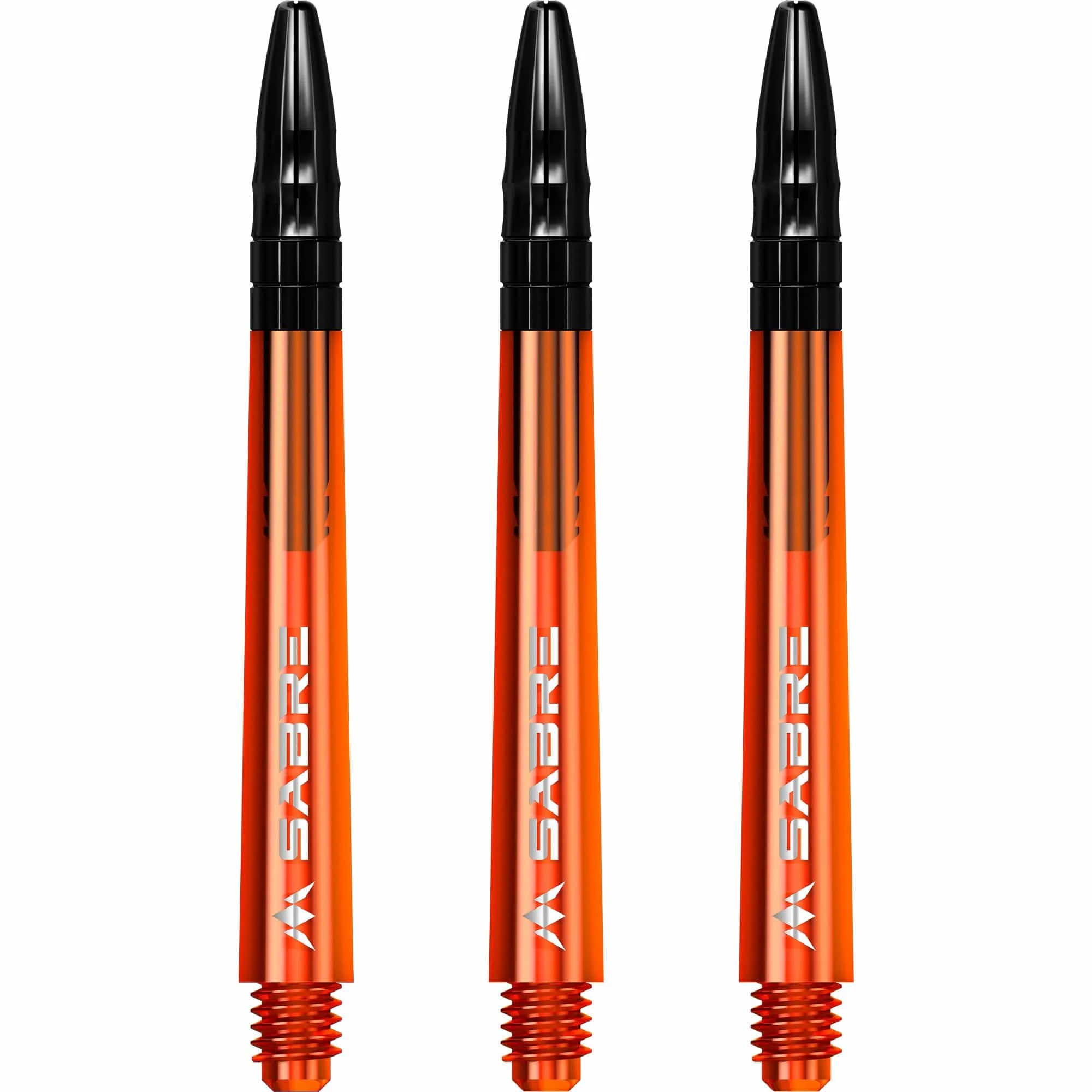 *Mission Sabre Shafts - Polycarbonate Dart Stems - Orange - Black Top - Image 2