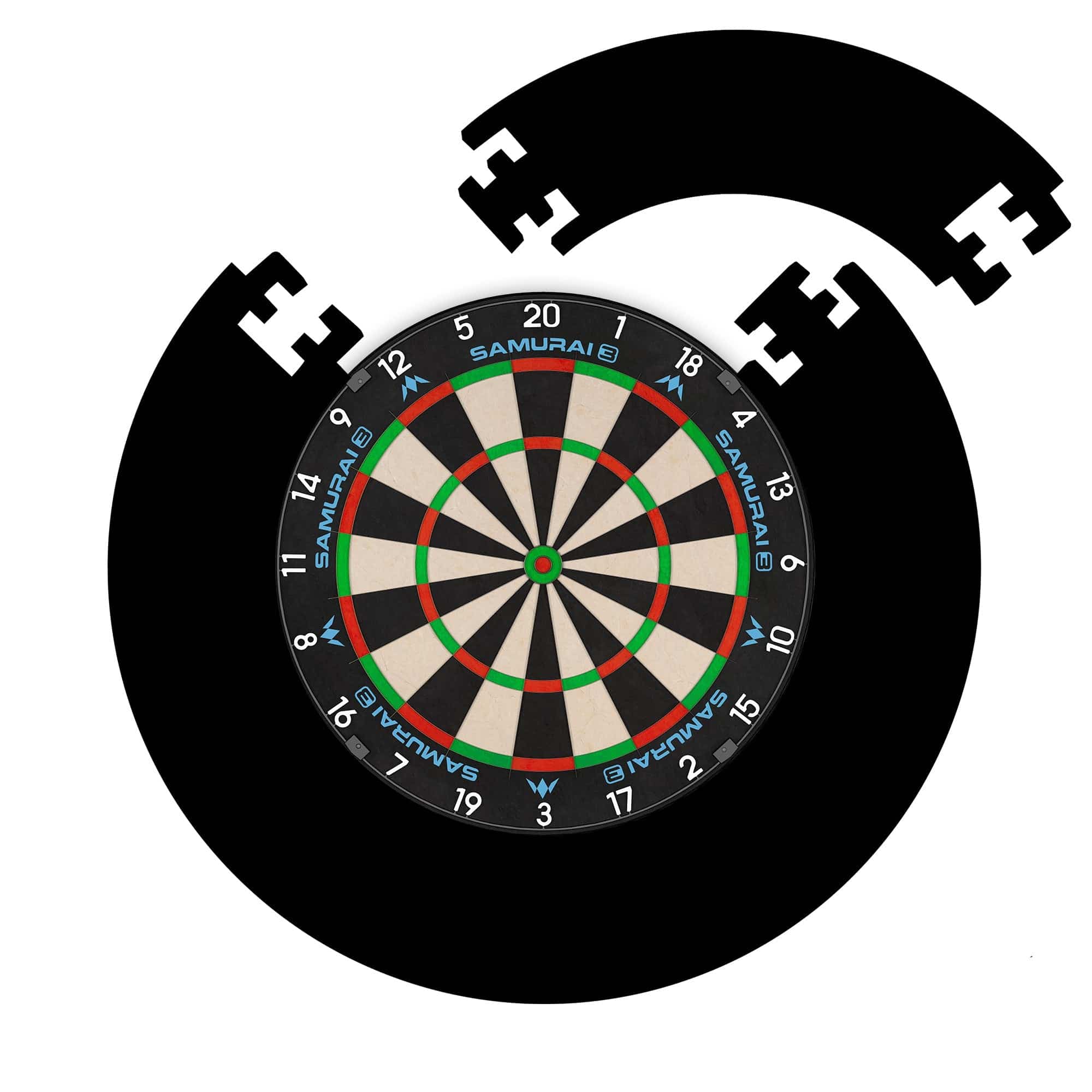 Mission Samurai 3 Dartboard Set - Dart Board & Black Jigsaw Surround