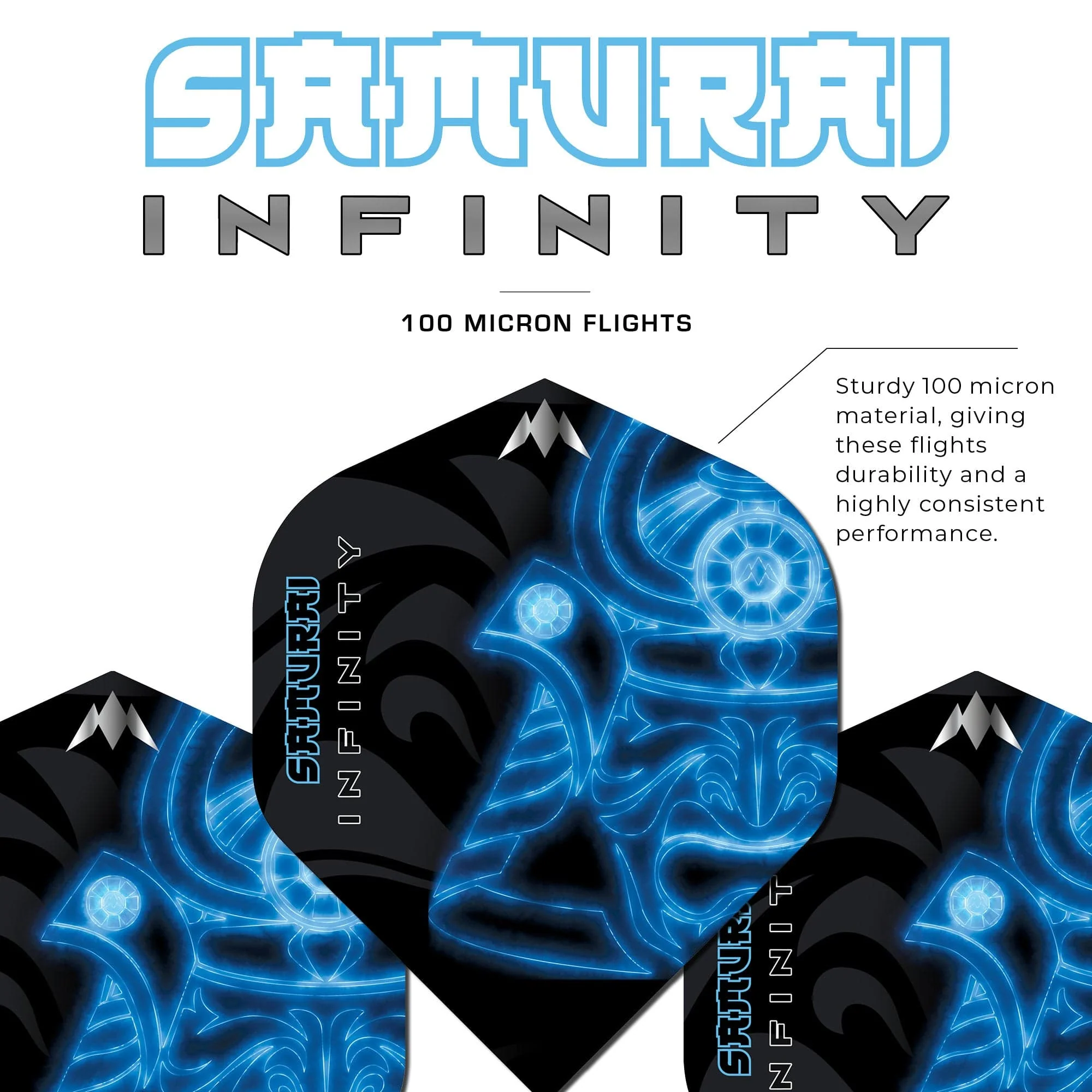 Mission Solo Dart Flights - Std - No2 - Samurai Infinity - Blue - Image 3