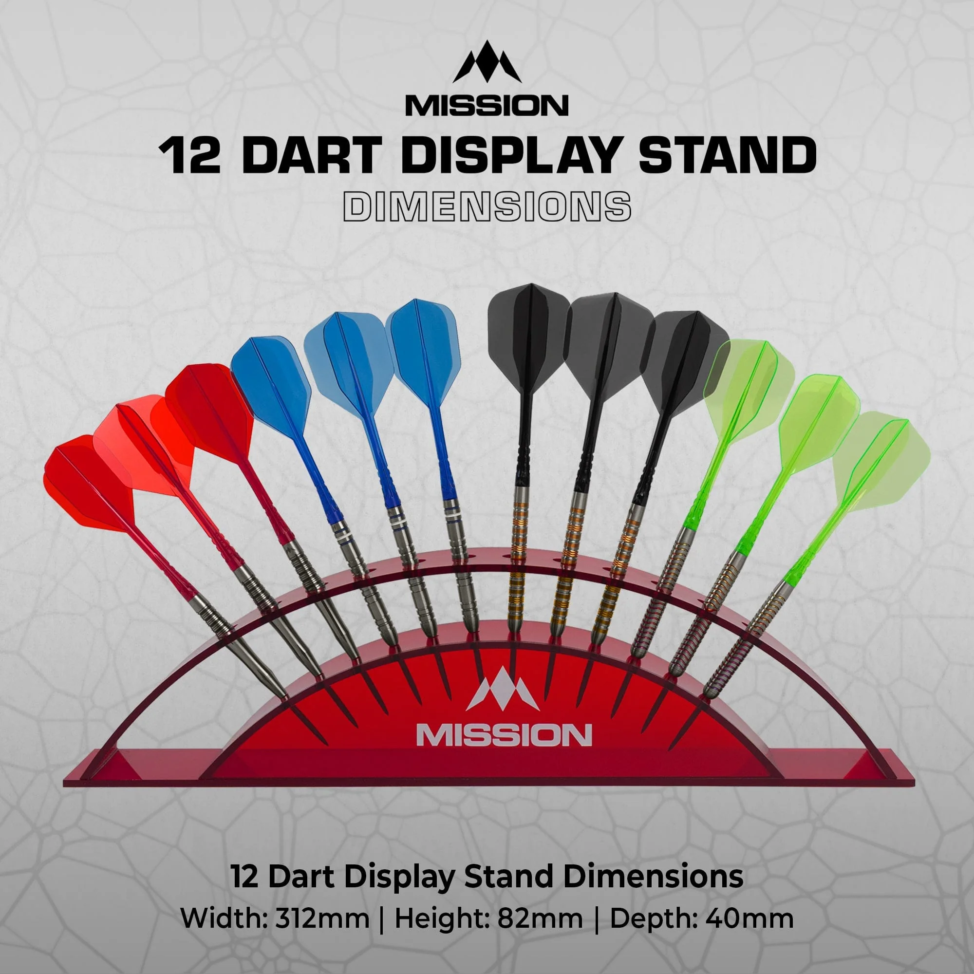 Mission Station 12 - holds 12 darts - Acrylic Darts Display Arc Colours - Image 7