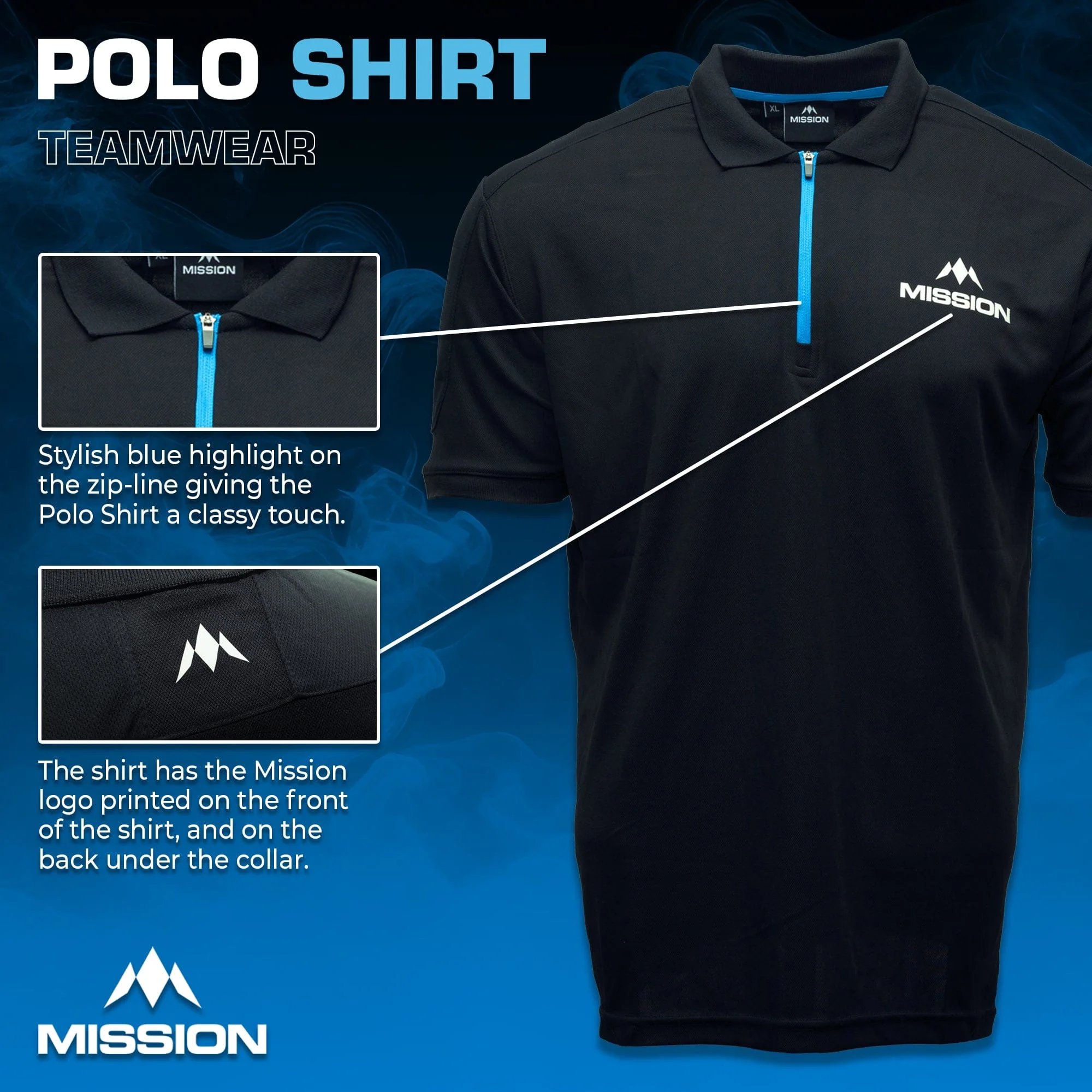 Mission Teamwear - Polo Shirt - Black - Kids - Image 3