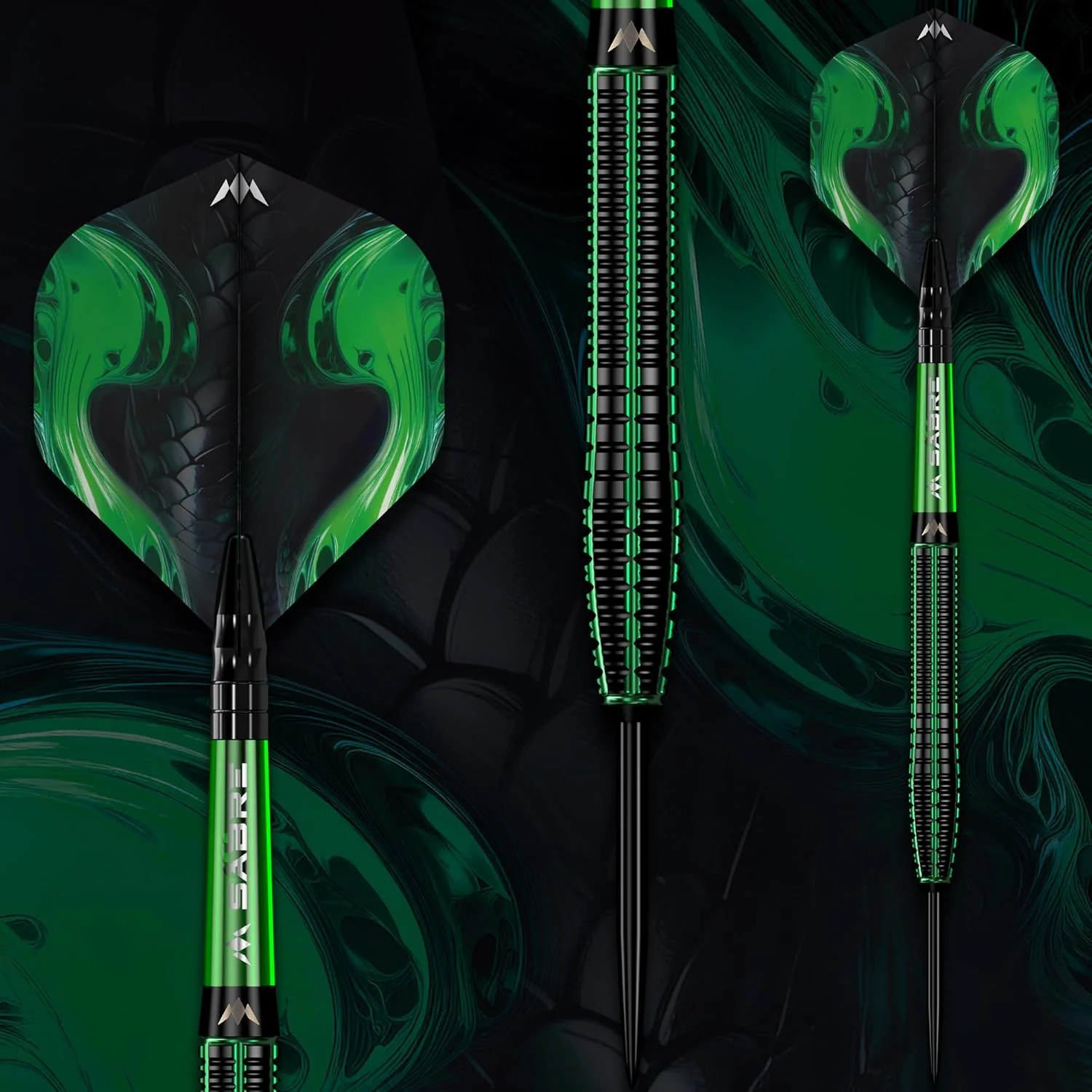 Mission Venom Darts - Steel Tip - 90% Tungsten - Black & Green Electro - Image 2