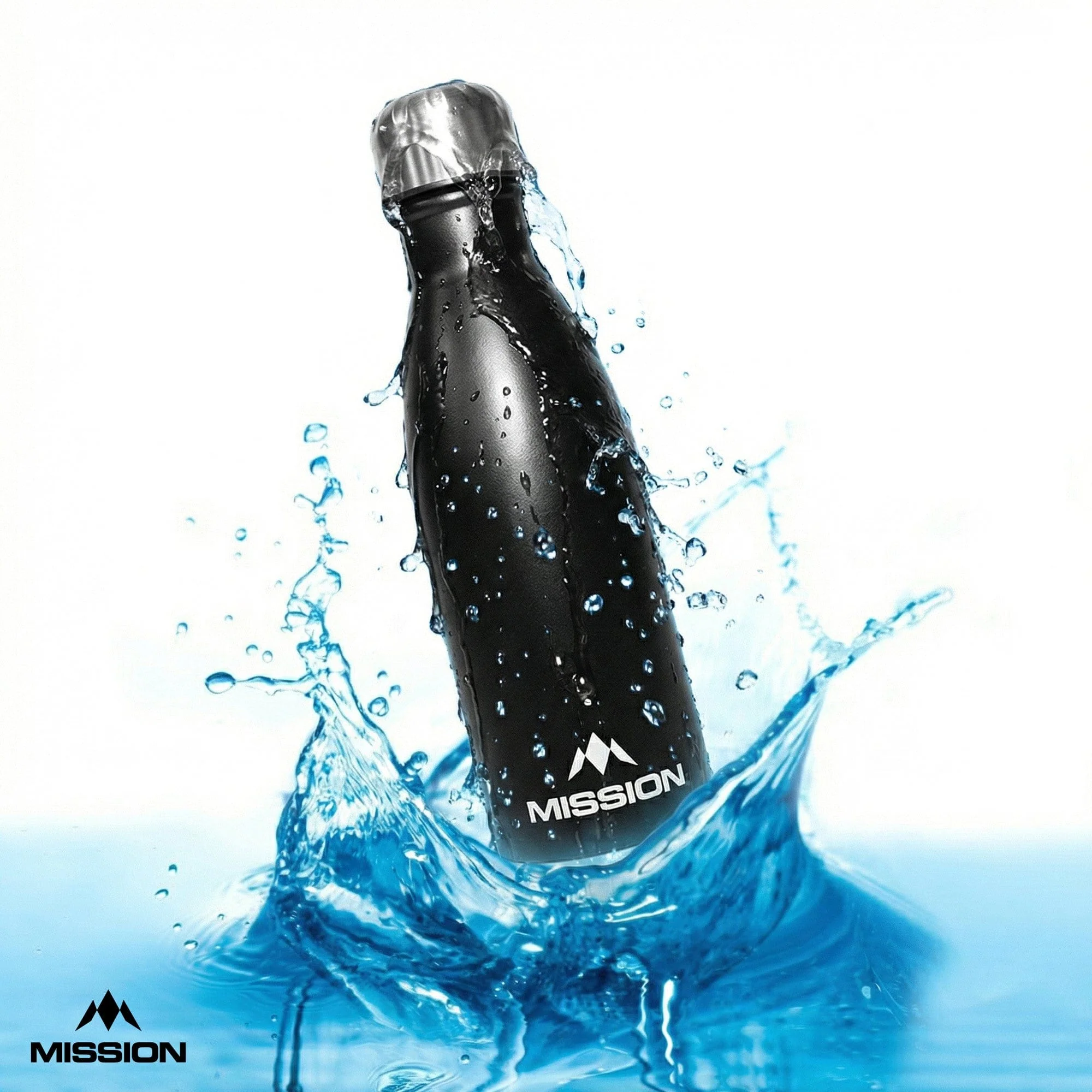 Mission Water Bottle - Stainless Steel - 500ml - Black - Image 3