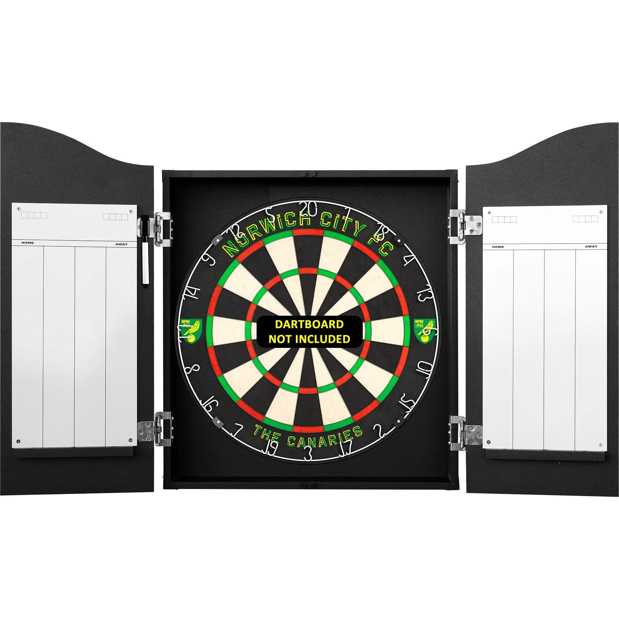 Norwich City FC - Official Licensed - The Canaries - Dartboard Cabinet - C1 - Black - Crest - Image 3