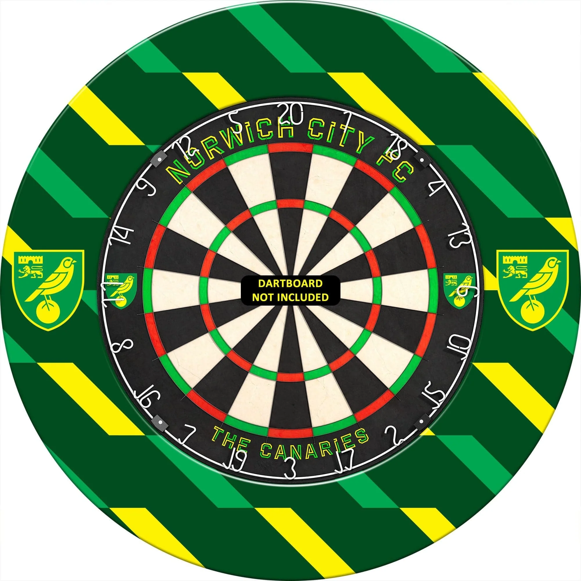 Norwich City FC - Official Licensed - The Canaries - Dartboard Surround - S1 - Stripes - Crest - Image 3
