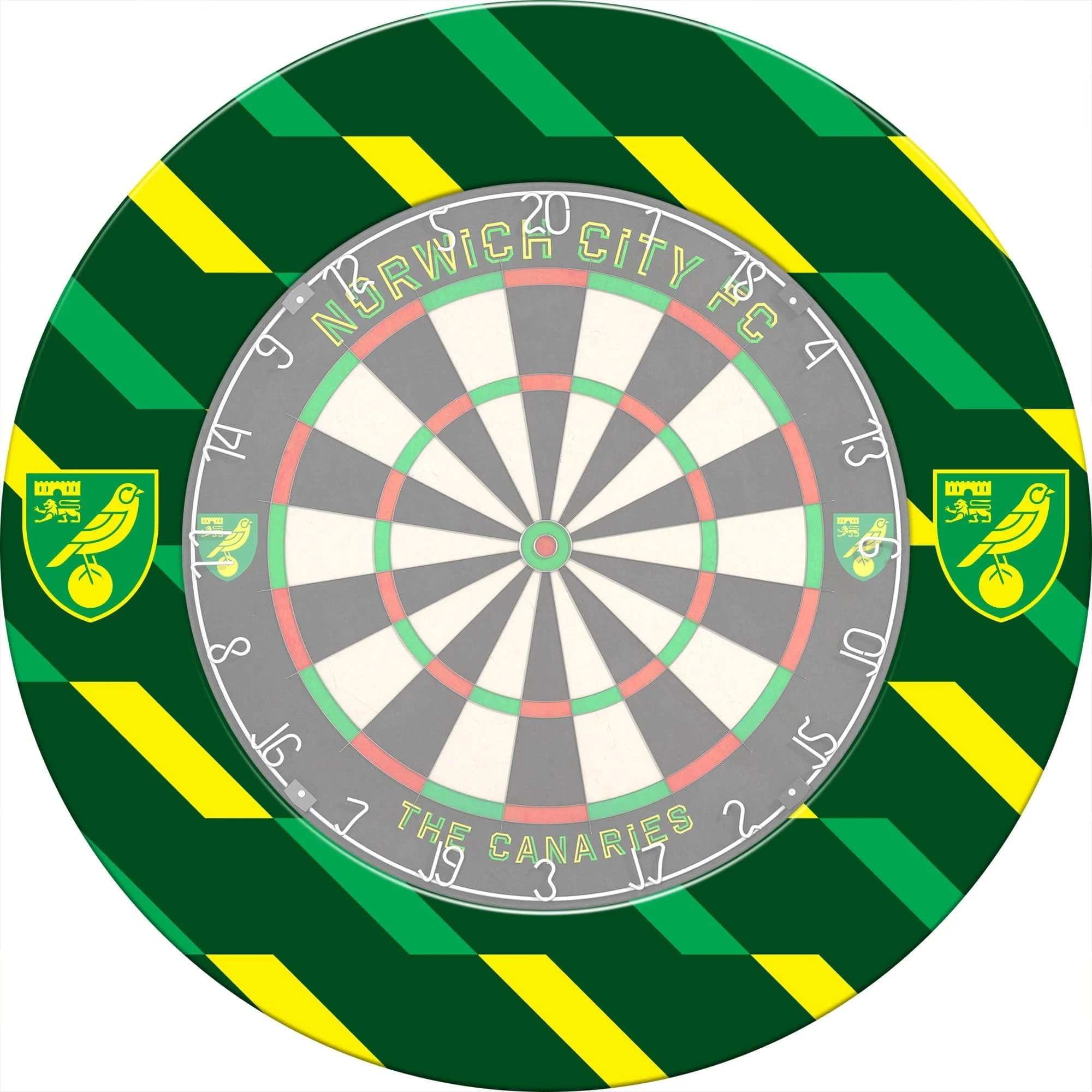 Norwich City FC - Official Licensed - The Canaries - Dartboard Surround - S1 - Stripes - Crest - Image 4