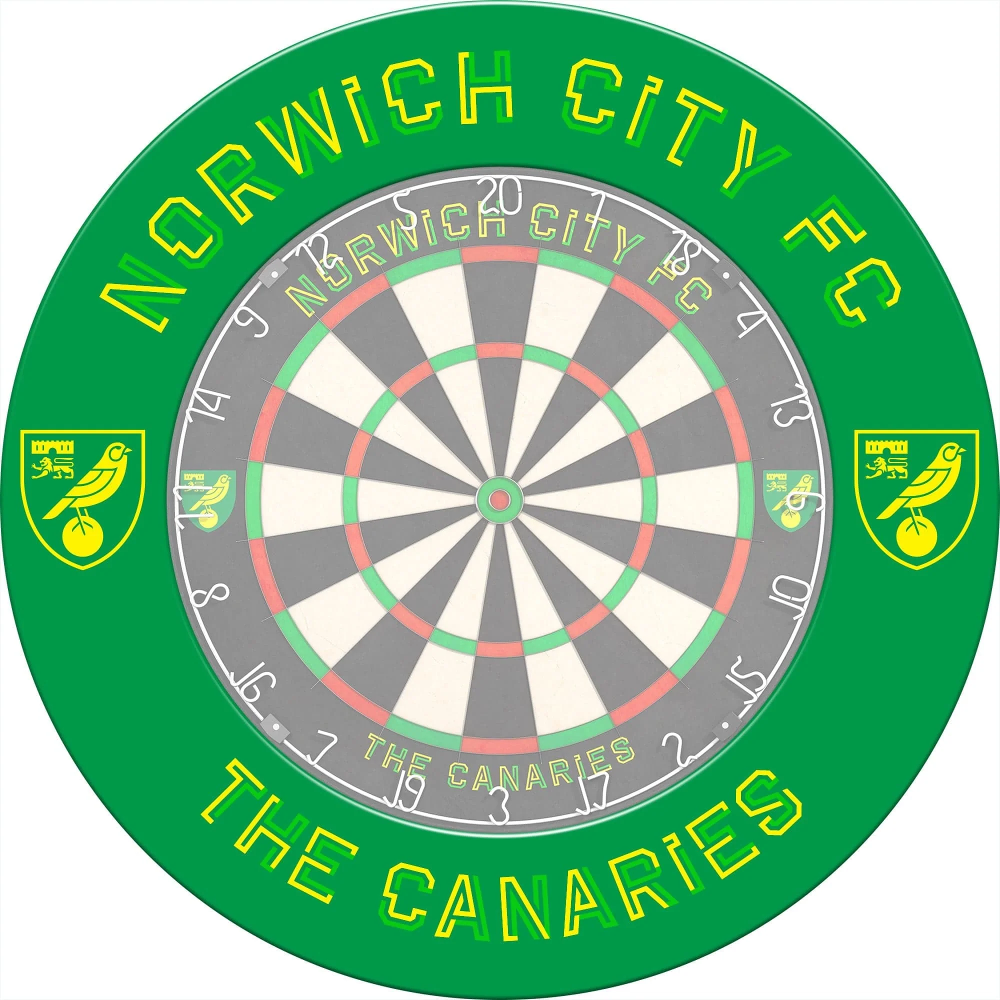 Norwich City FC - Official Licensed - The Canaries - Dartboard Surround - S2 - Green - Image 4