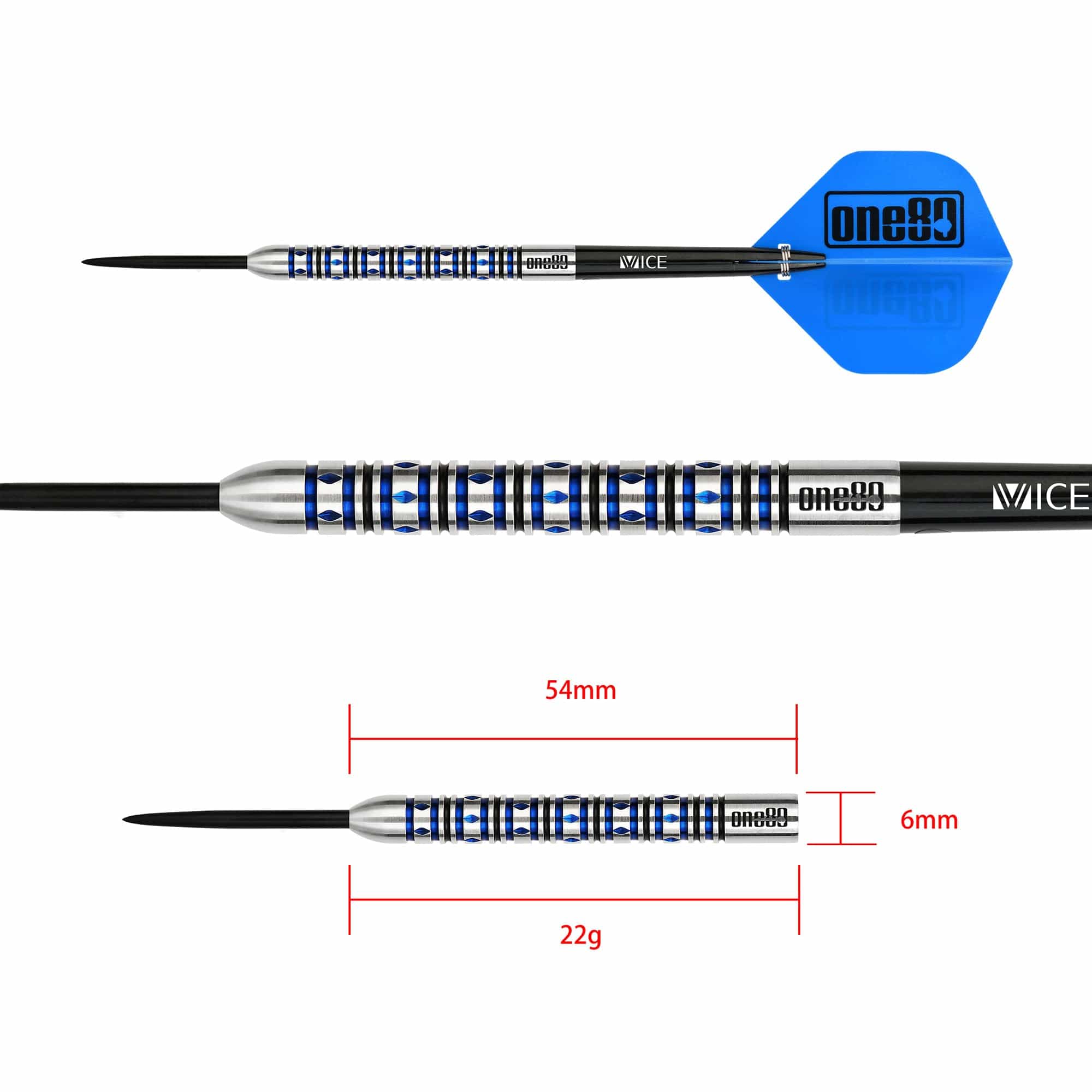 One80 Alexis Toylo Darts - Steel Tip - Cool Cat - Blue - 22g - Image 3
