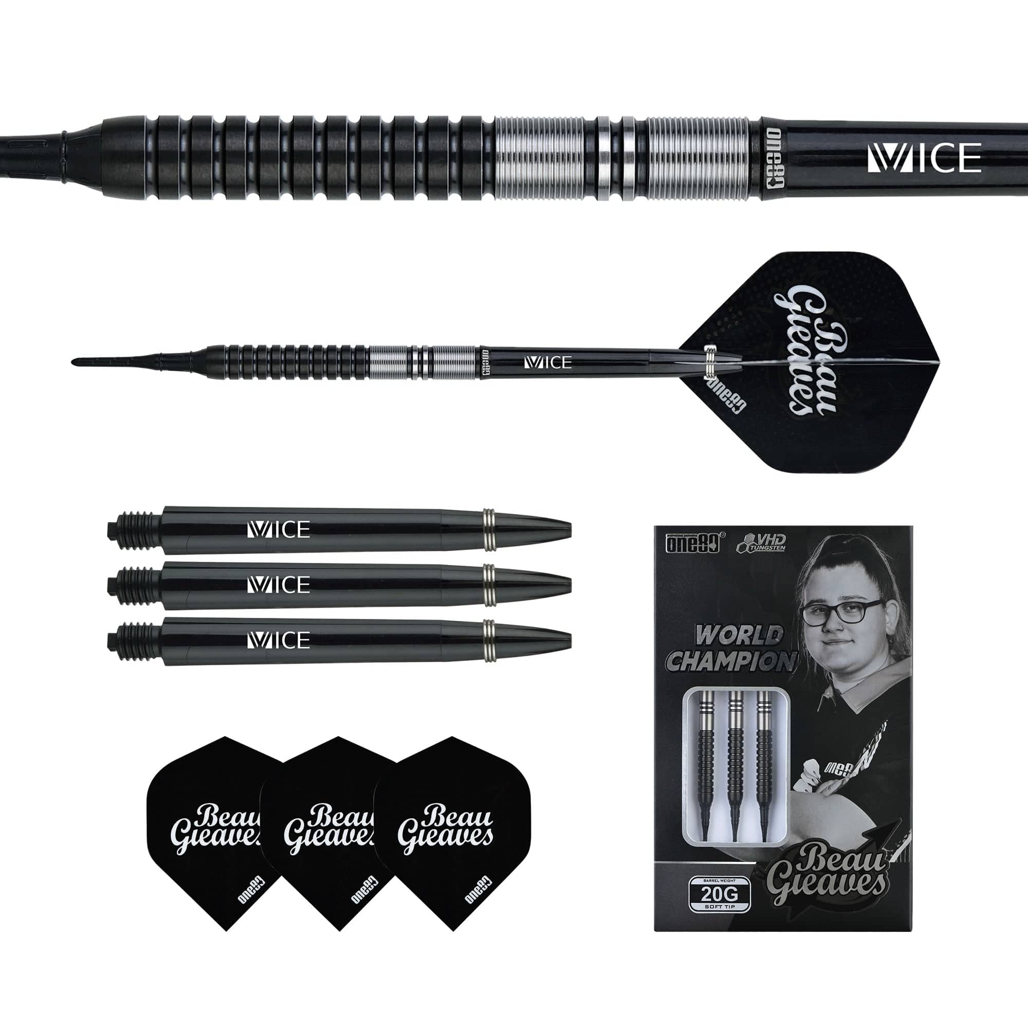 One80 Beau Greaves Darts - Soft Tip - VHD - Black Edition - Image 3