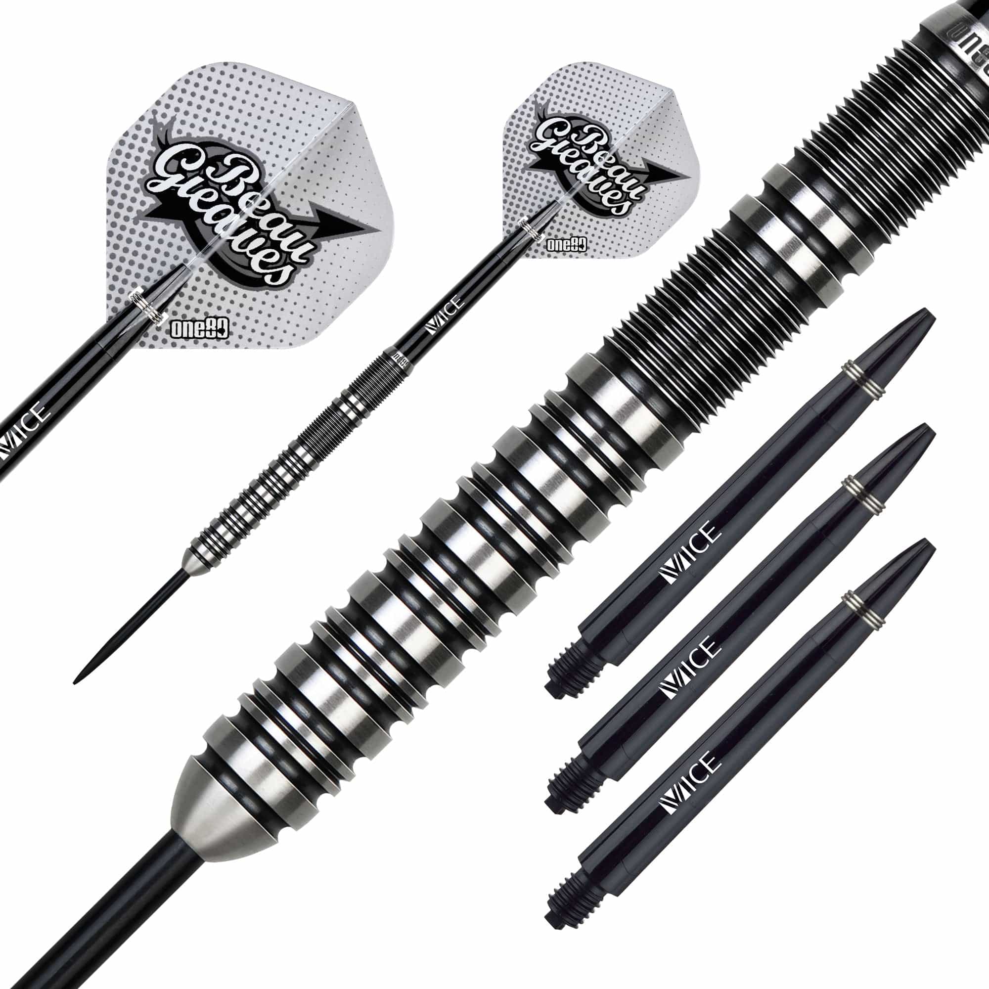 One80 Beau Greaves Darts - Steel Tip - HD - Black & Silver - Image 2