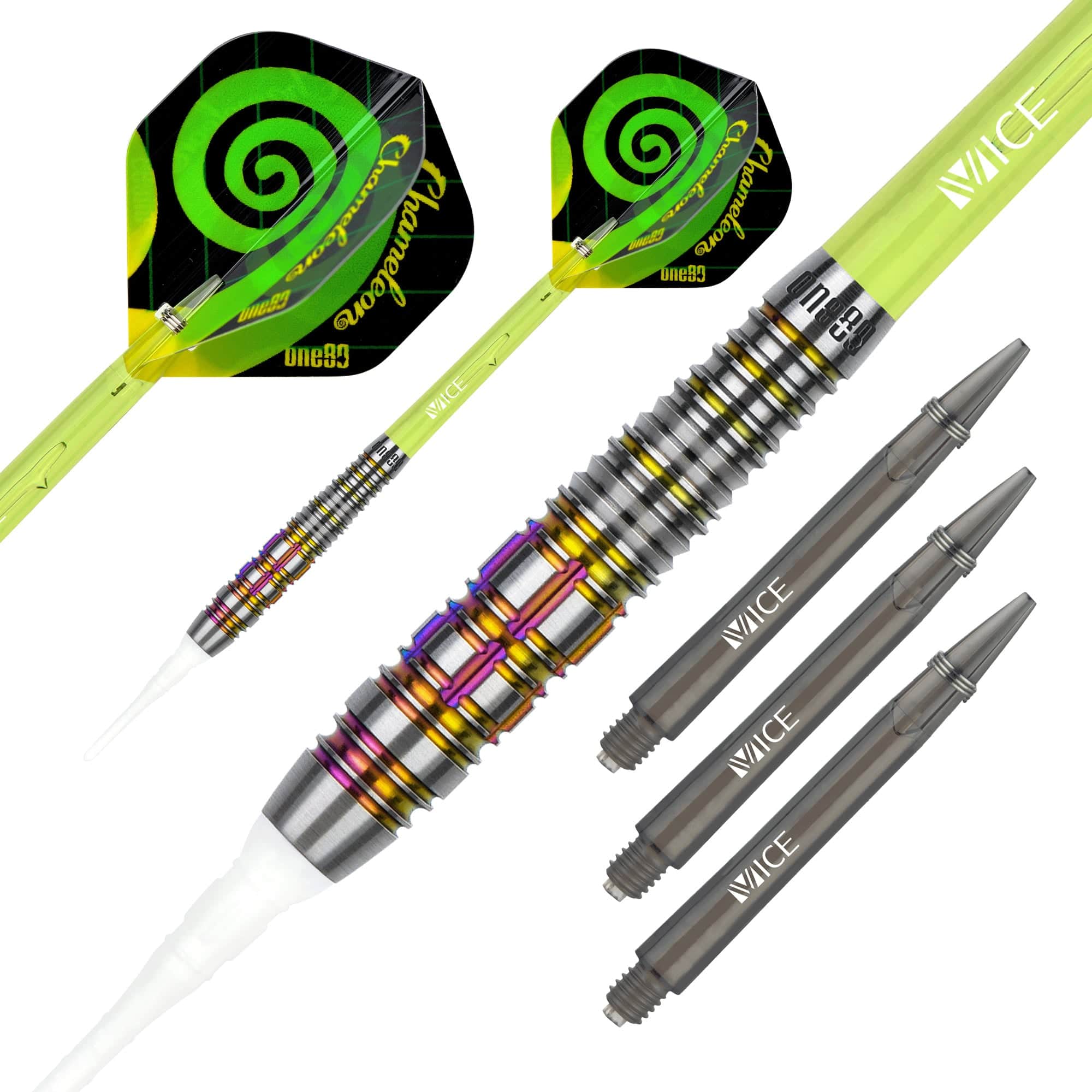 One80 Chameleon Darts - Soft Tip - Emerald - 20g - Image 2