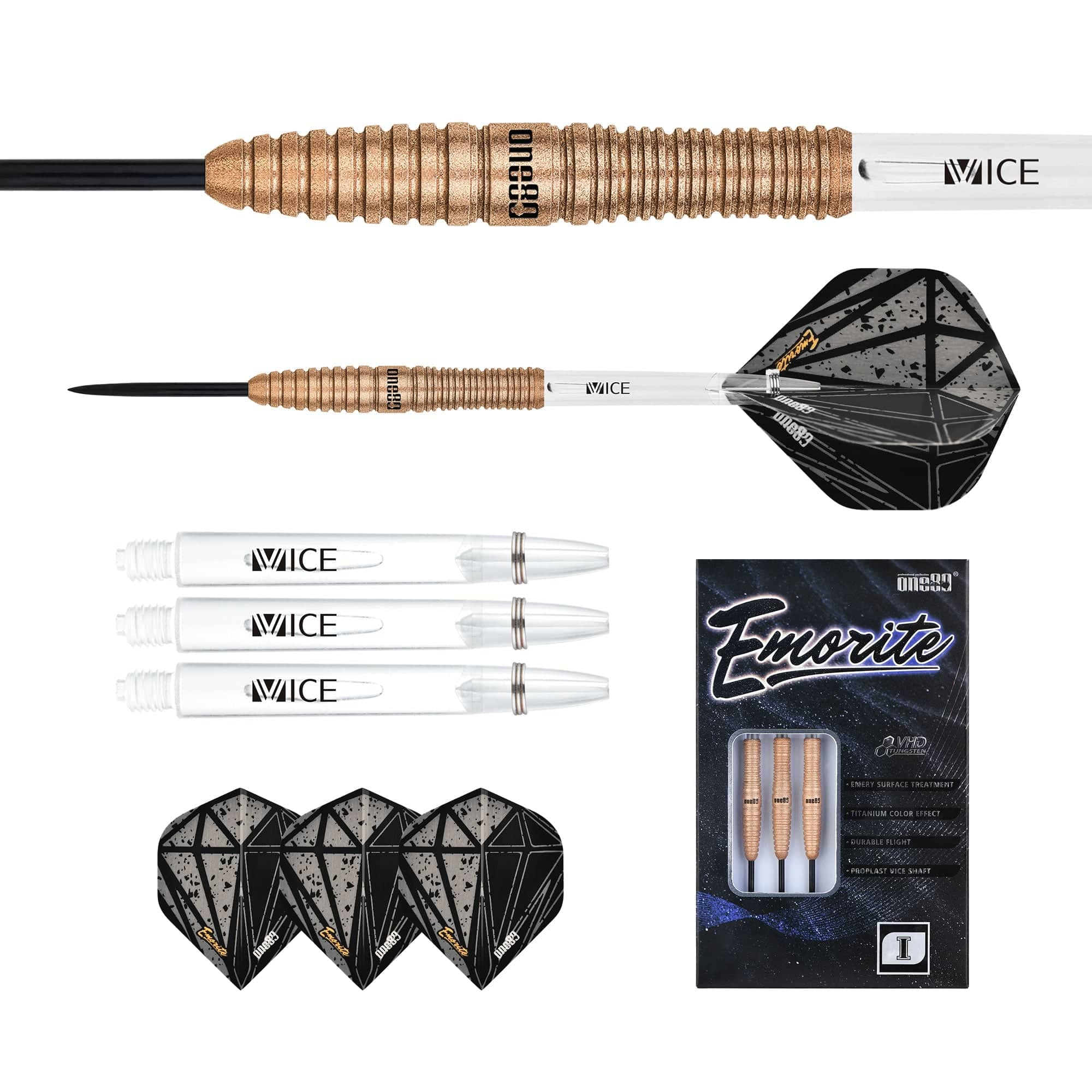 One80 Emorite 01 Darts - Steel Tip - 90% Tungsten - Rose Gold - Image 5