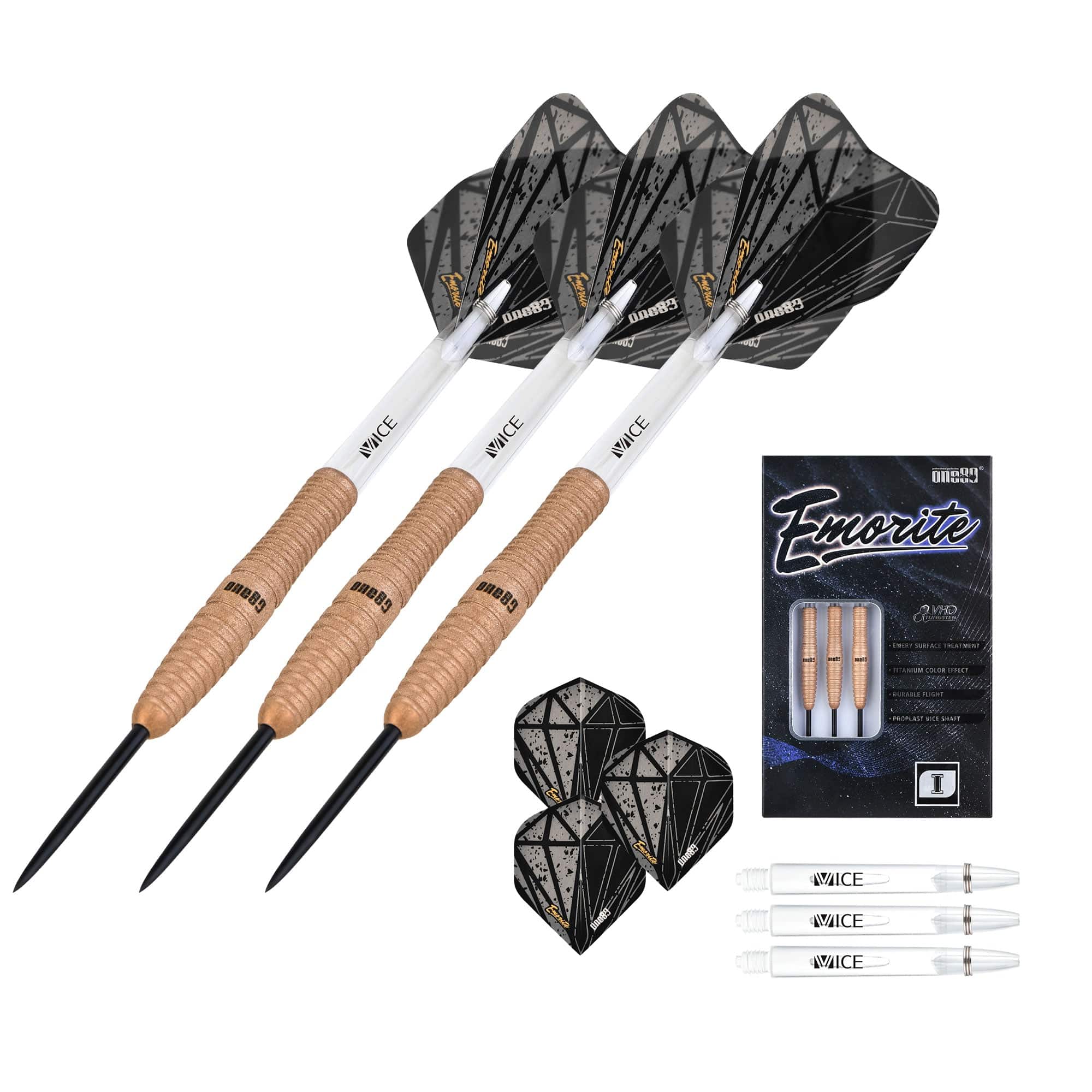One80 Emorite 01 Darts - Steel Tip - 90% Tungsten - Rose Gold - Image 6