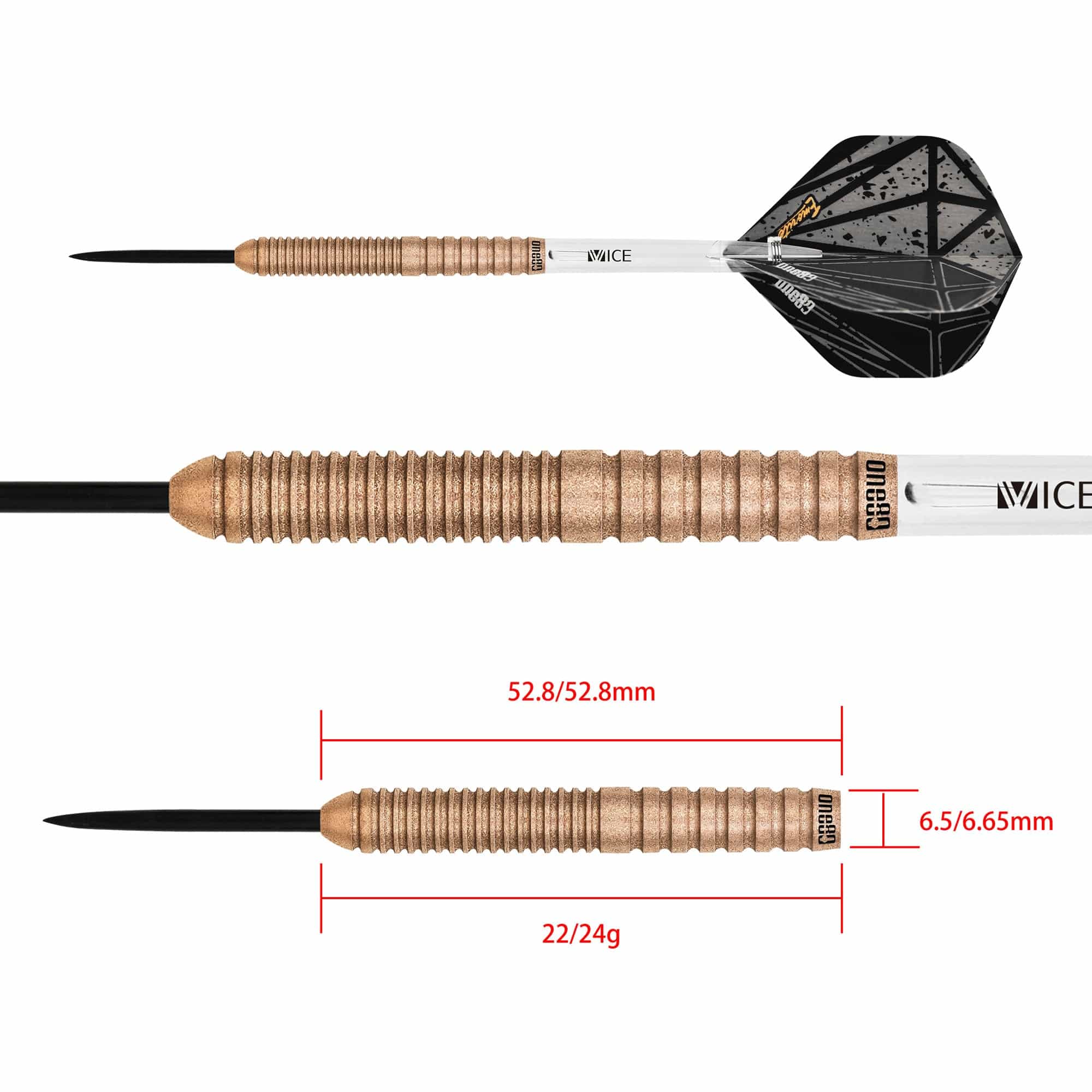 One80 Emorite 02 Darts - Steel Tip - 90% Tungsten - Rose Gold - Image 6