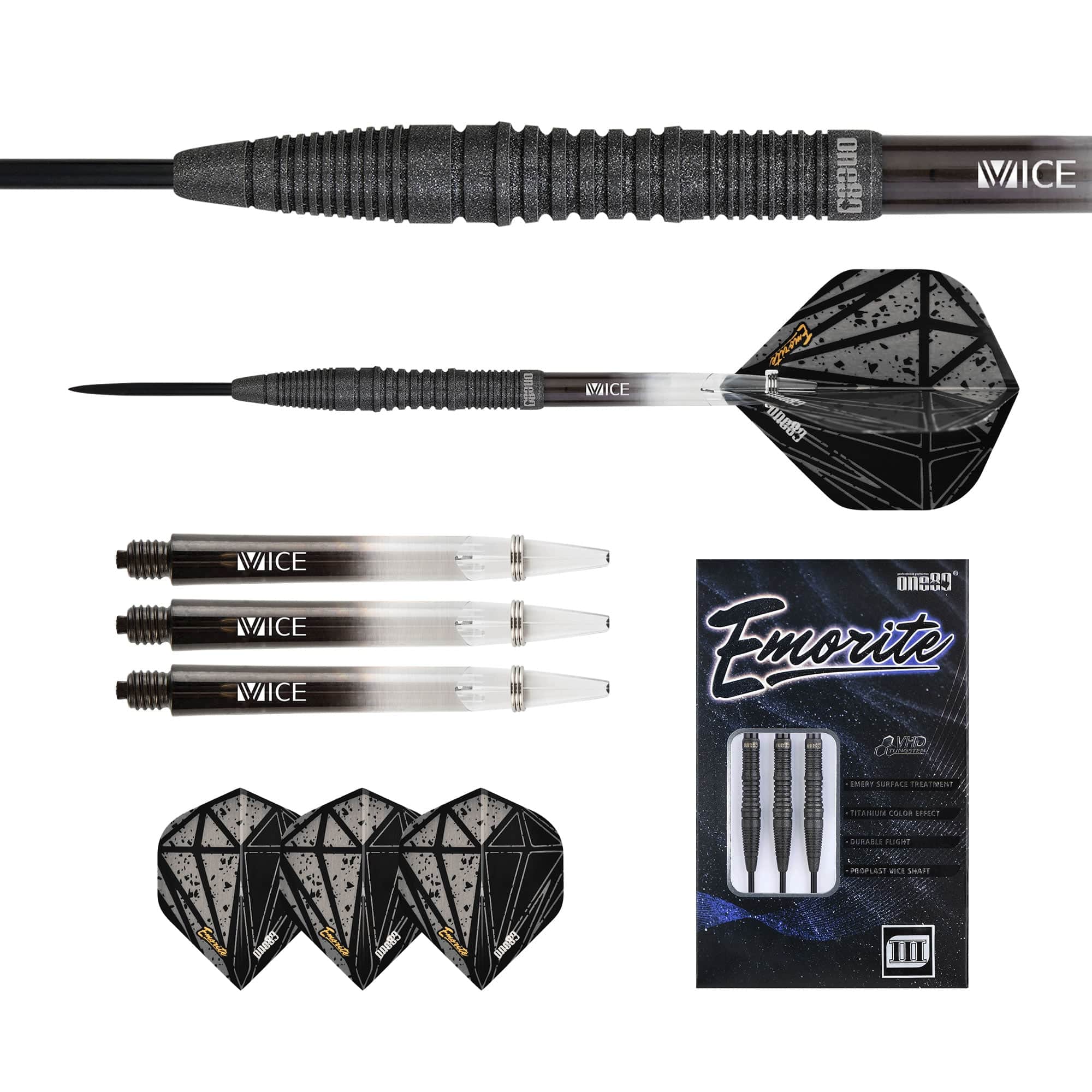 One80 Emorite 03 Darts - Steel Tip - 90% Tungsten - Black - Image 5