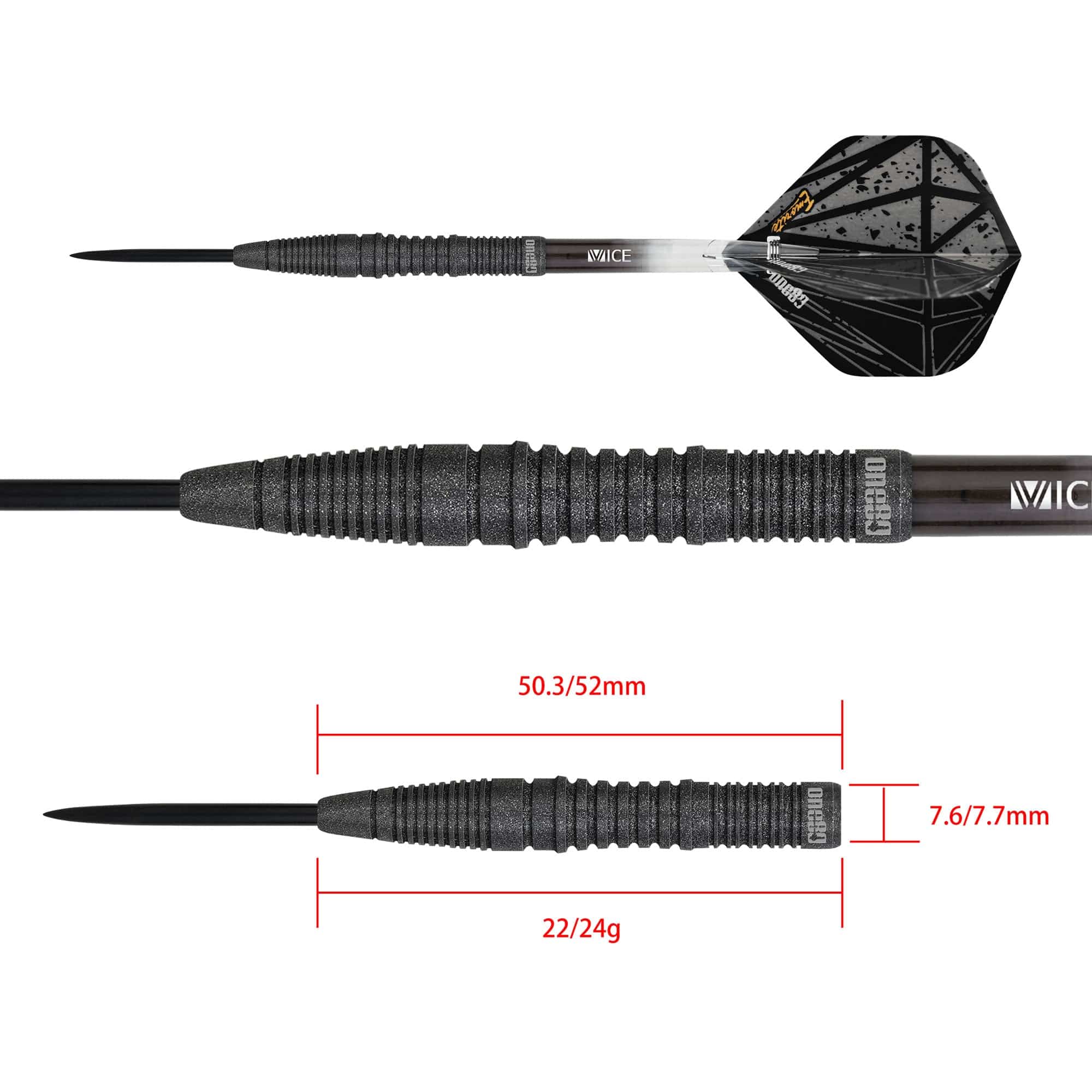 One80 Emorite 03 Darts - Steel Tip - 90% Tungsten - Black - Image 6