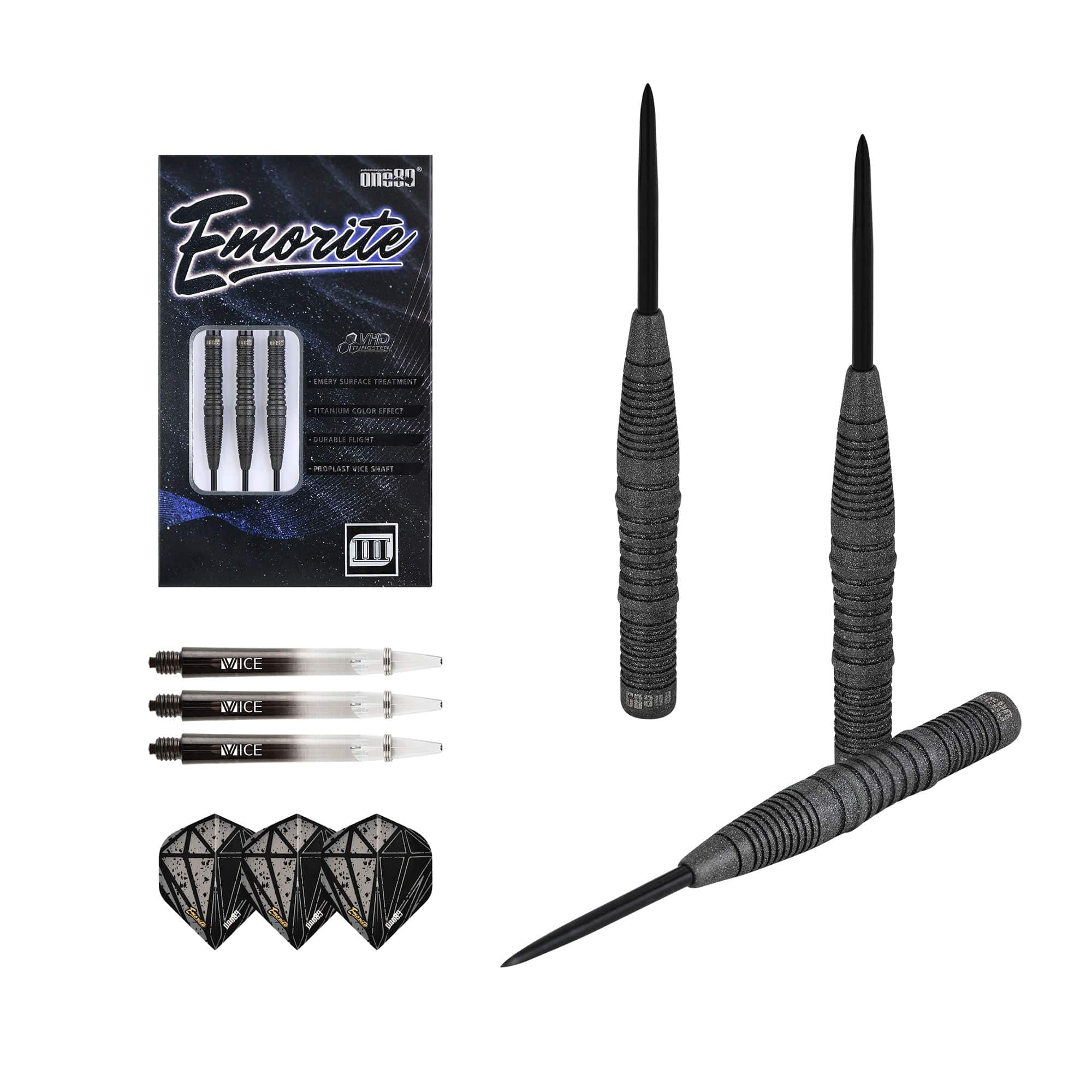 One80 Emorite 03 Darts - Steel Tip - 90% Tungsten - Black - Image 8