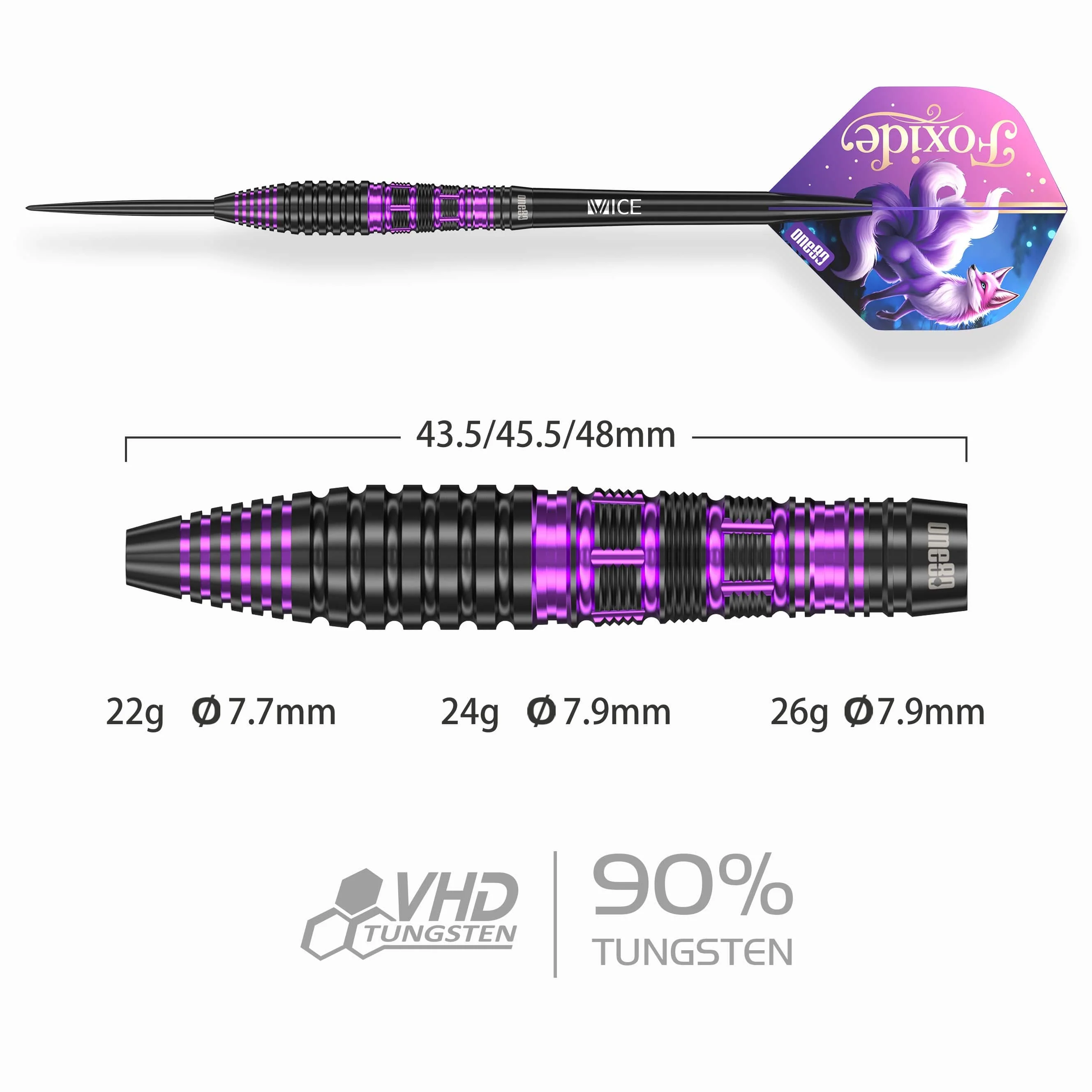 One80 Foxide Darts - Steel Tip - 90% Tungsten - F2 - Image 2