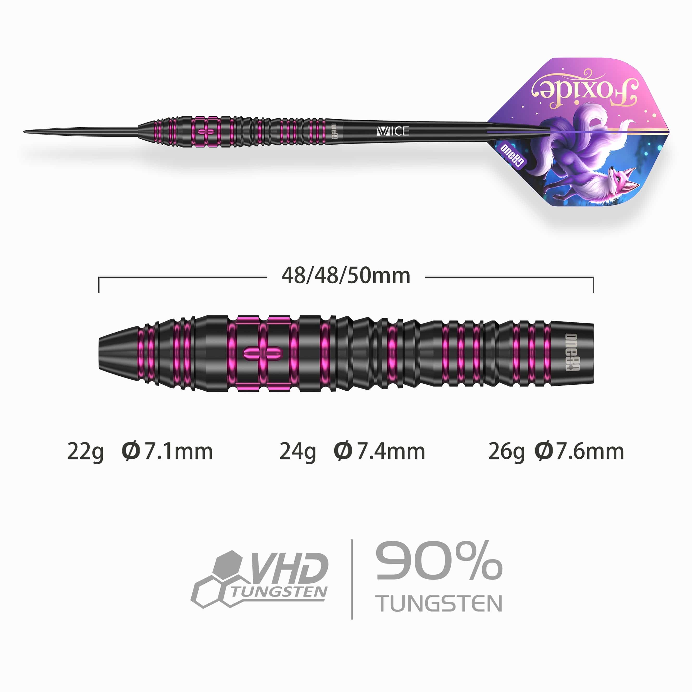 One80 Foxide Darts - Steel Tip - 90% Tungsten - F4 - Image 2