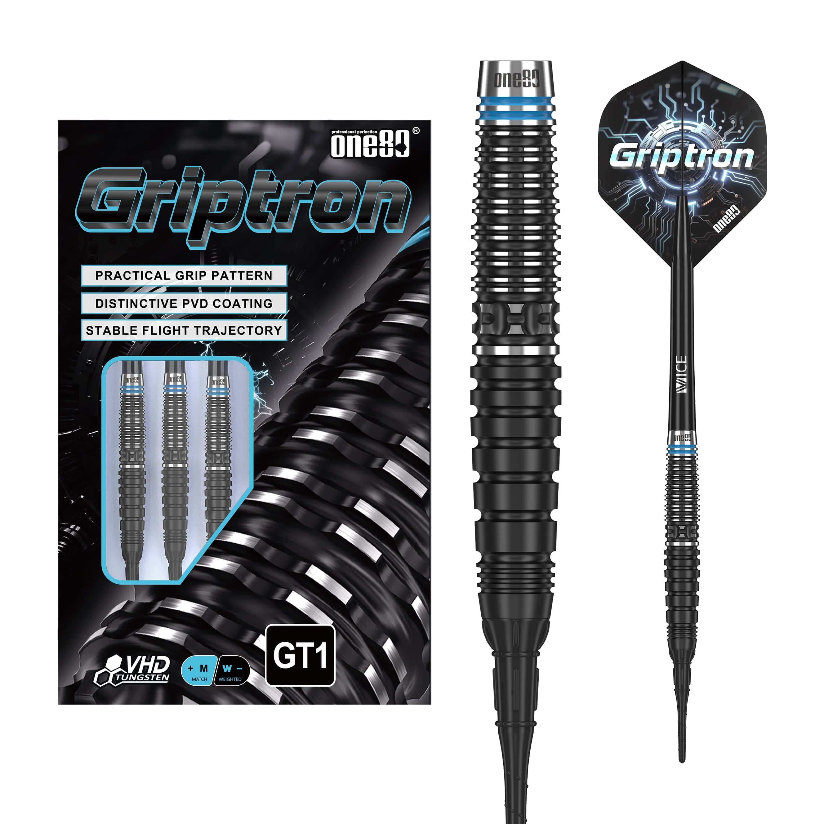 One80 Griptron Darts - Soft Tip - 90% Tungsten - GT1