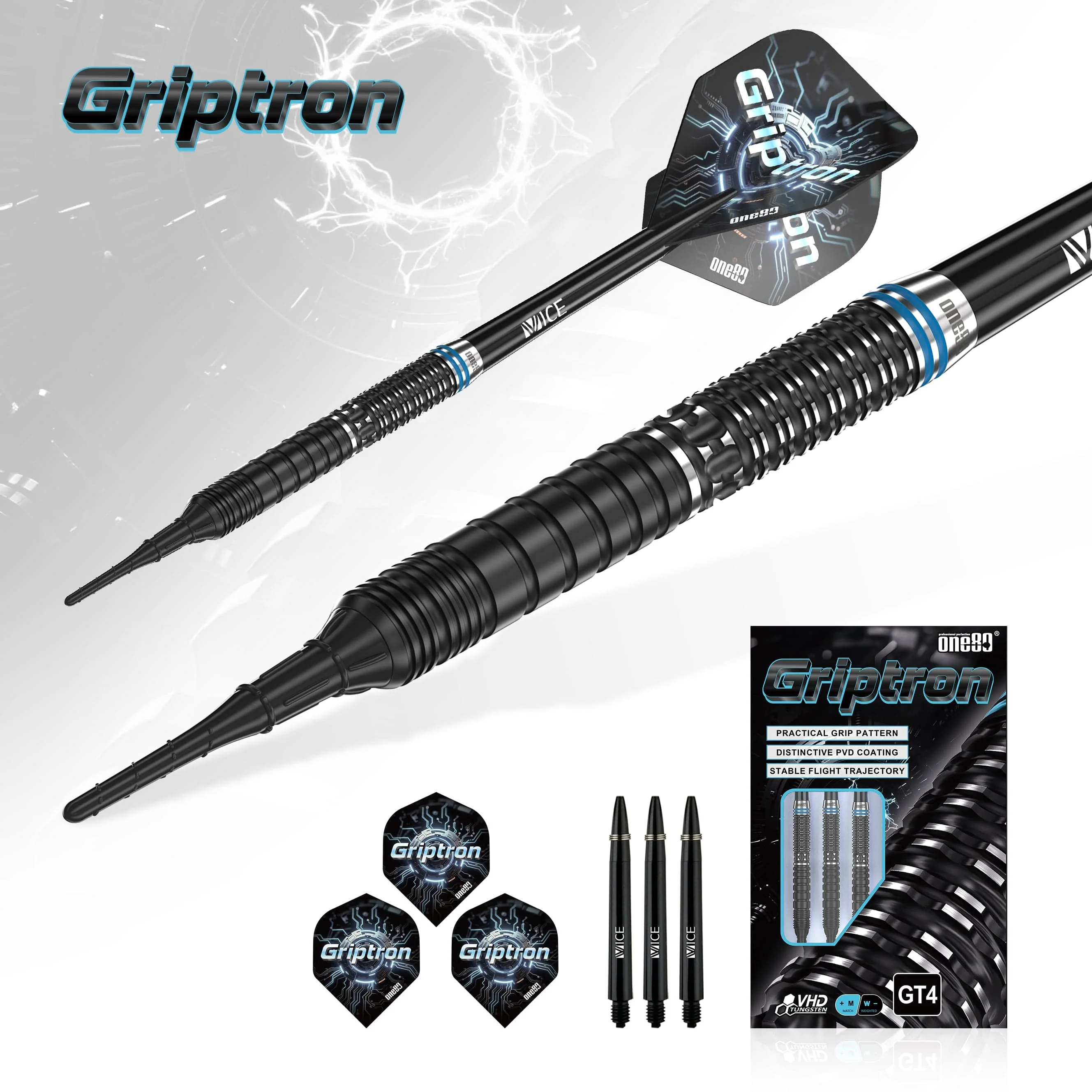 One80 Griptron Darts - Soft Tip - 90% Tungsten - GT4 - Image 3