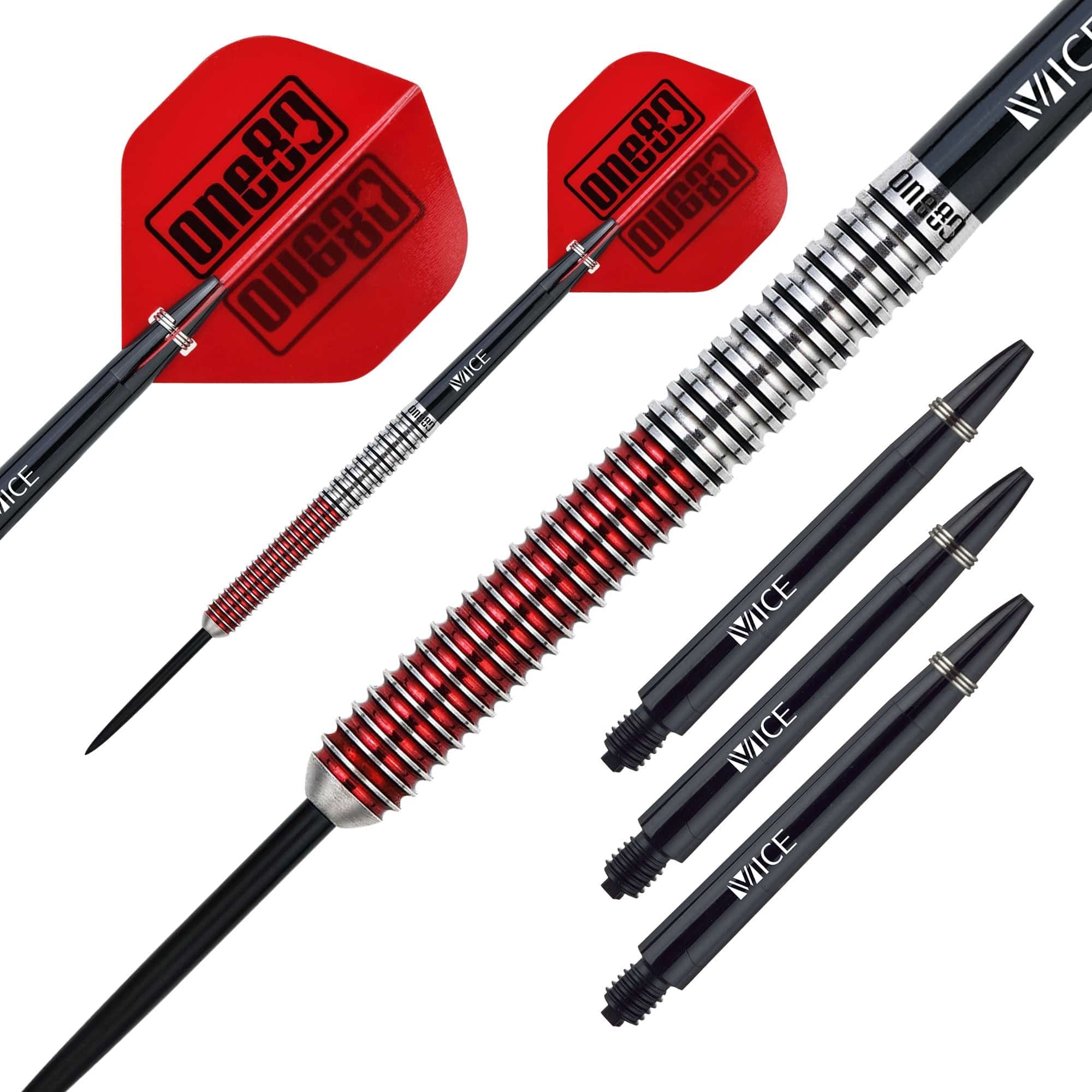 One80 Jaime Nuñez Cortes Darts - Steel Tip - JNC - Signature Darts - Electric Red - Image 2