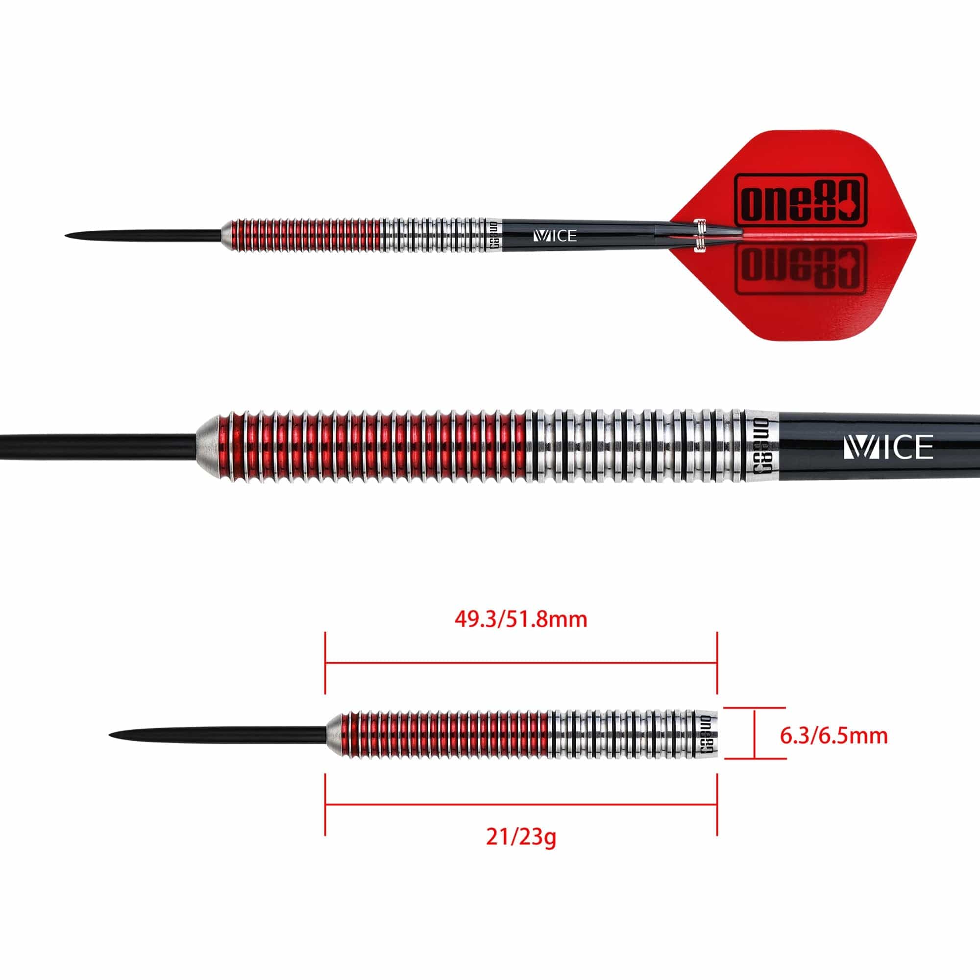 One80 Jaime Nuñez Cortes Darts - Steel Tip - JNC - Signature Darts - Electric Red - Image 7