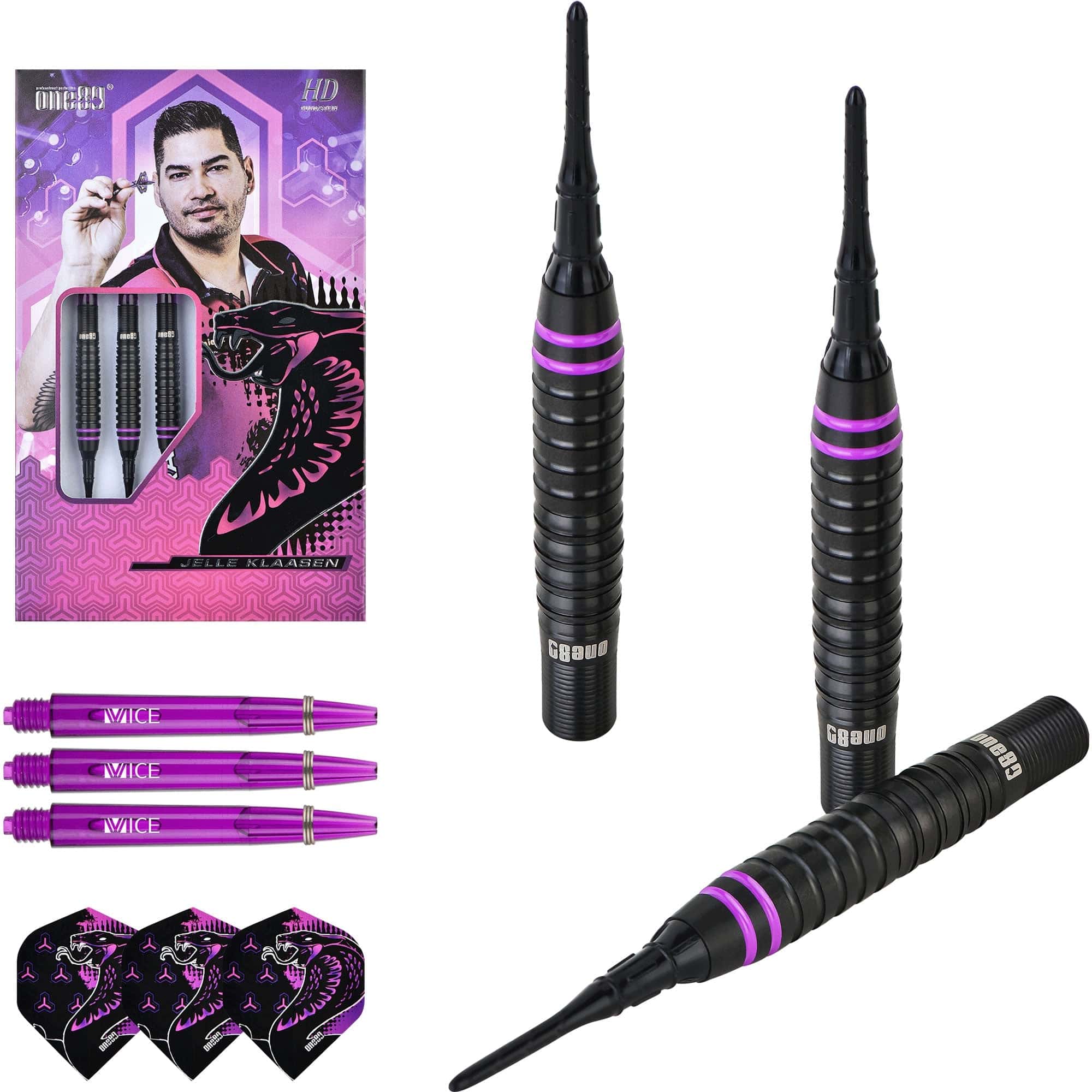 One80 Jelle Klaasen HD Darts - Soft Tip - The Cobra - Black - Image 8