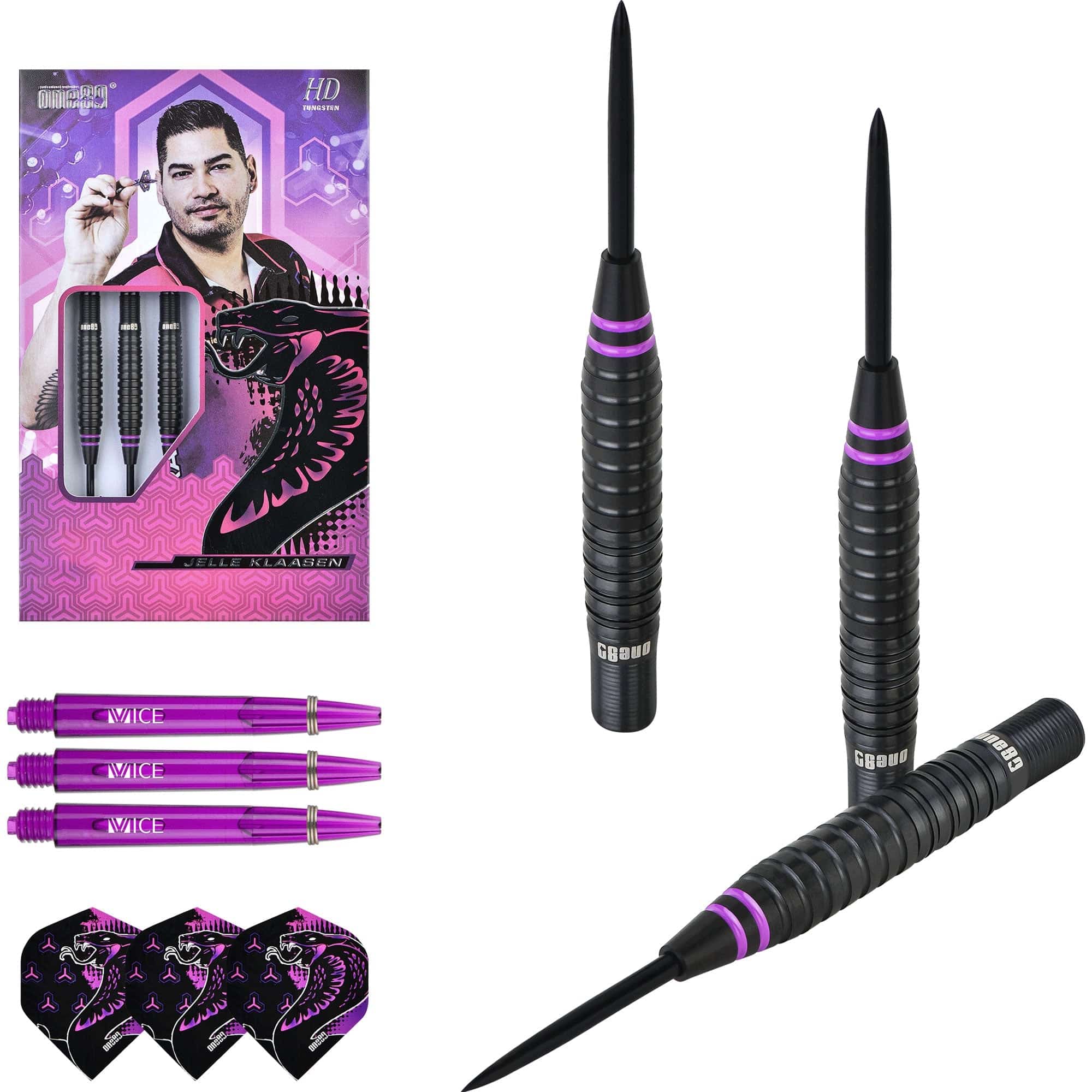 One80 Jelle Klaasen HD Darts - Steel Tip - The Cobra - Black - Image 8