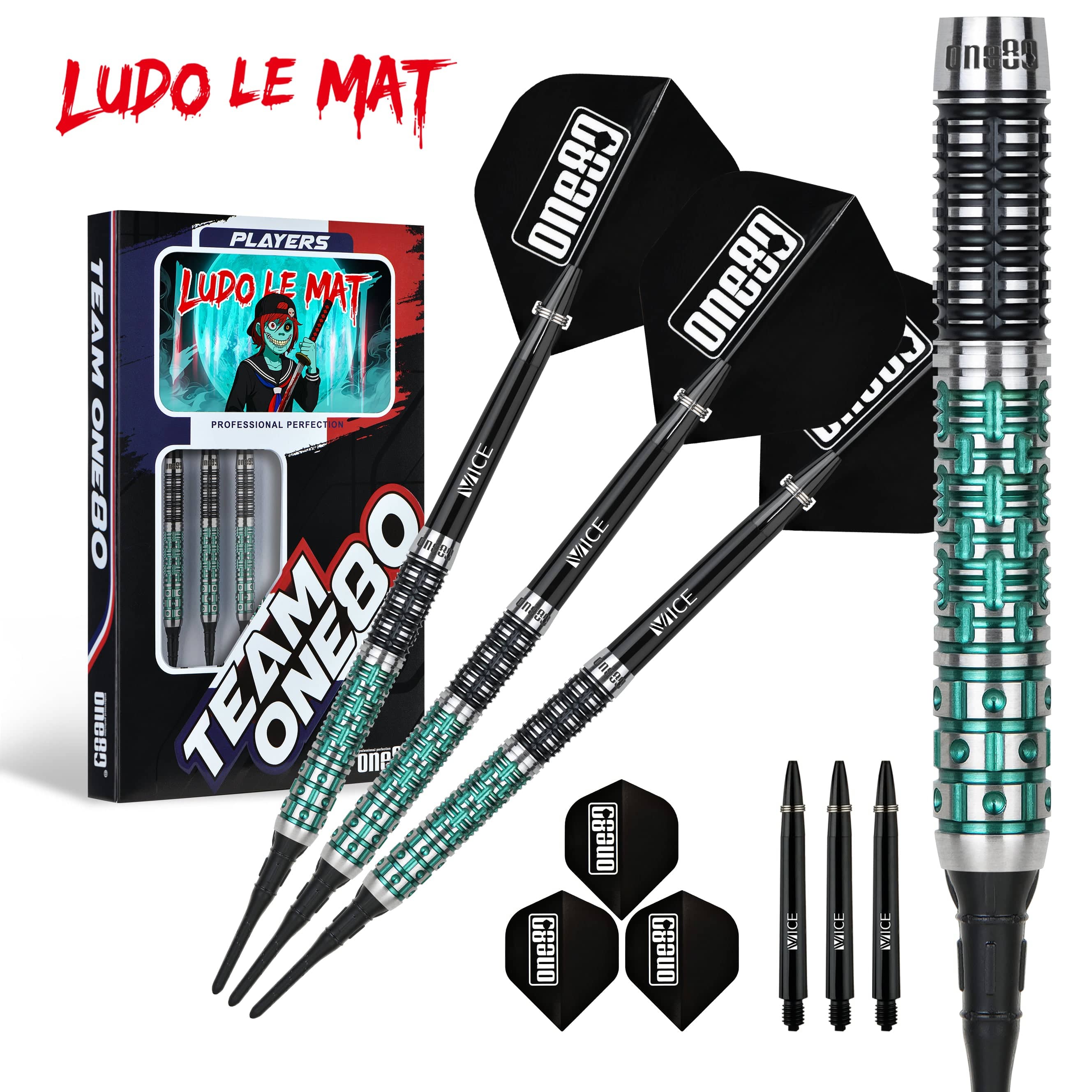 One80 Ludo Le Mat Darts - Soft Tip - 90% Tungsten - 18g - Image 3