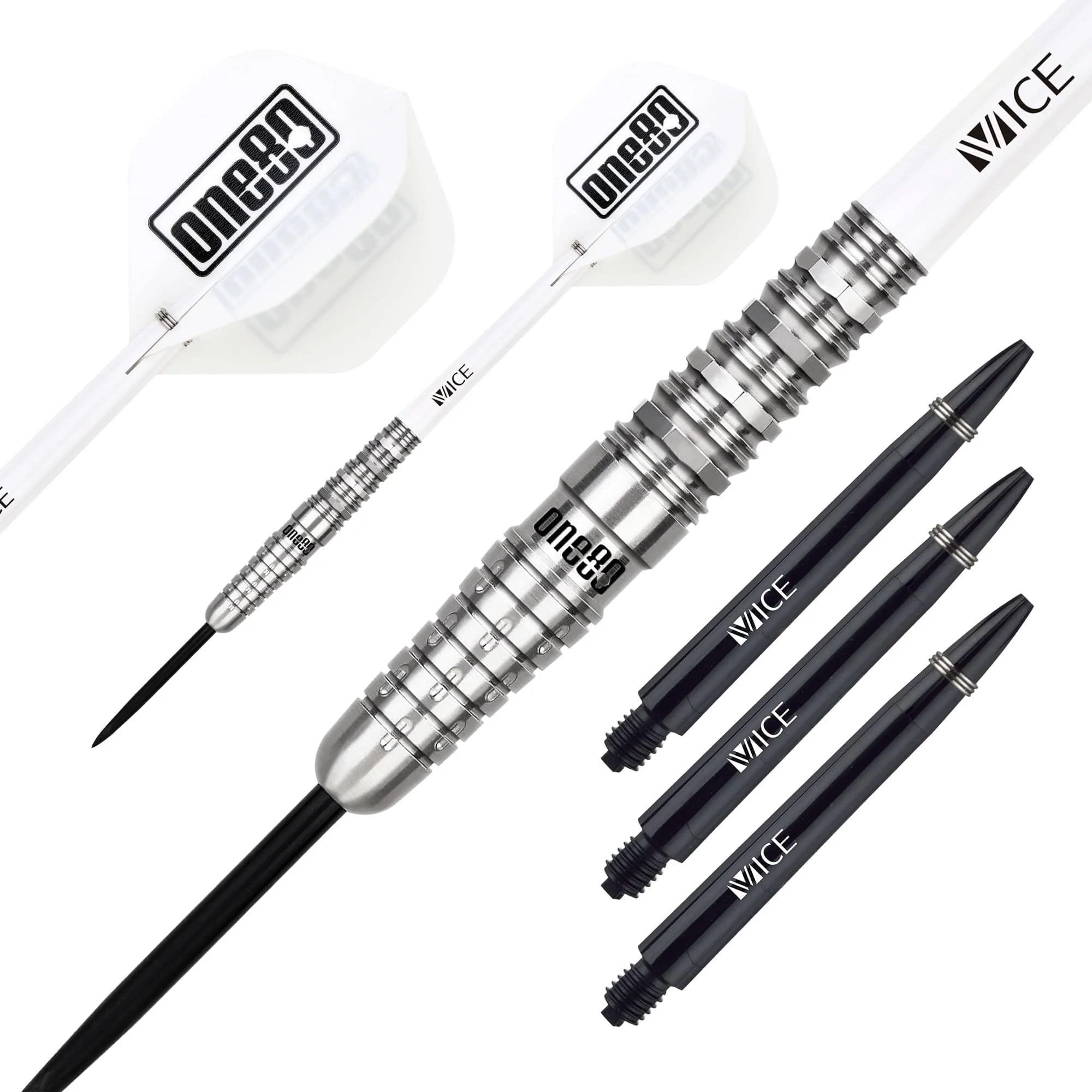 One80 Noriyuki Nakamura Darts - Steel Tip - V2 - Silver - 22g