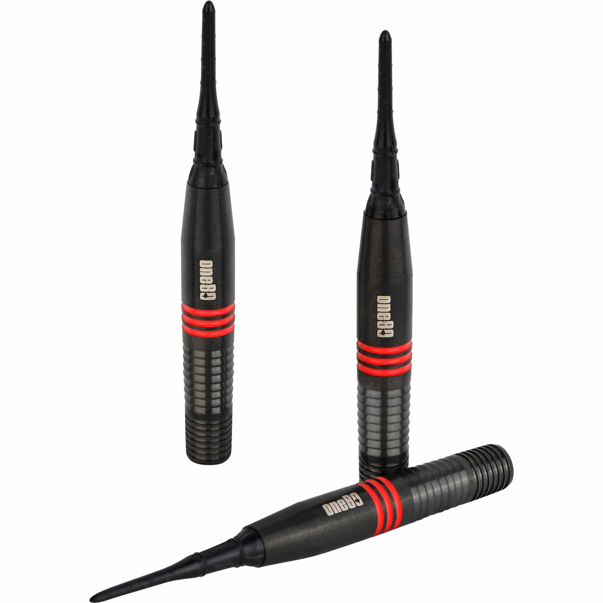 One80 Raise B Darts - Soft Tip - Black - Red Rings - Image 3
