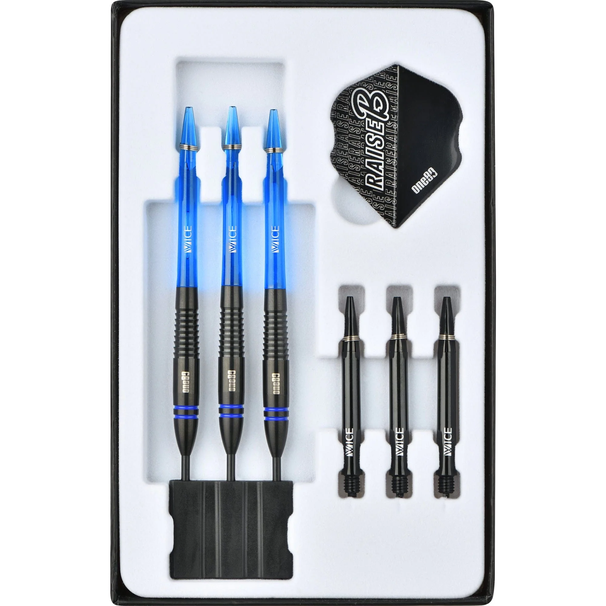 One80 Raise B Darts - Steel Tip - Black - Blue Rings - Image 6