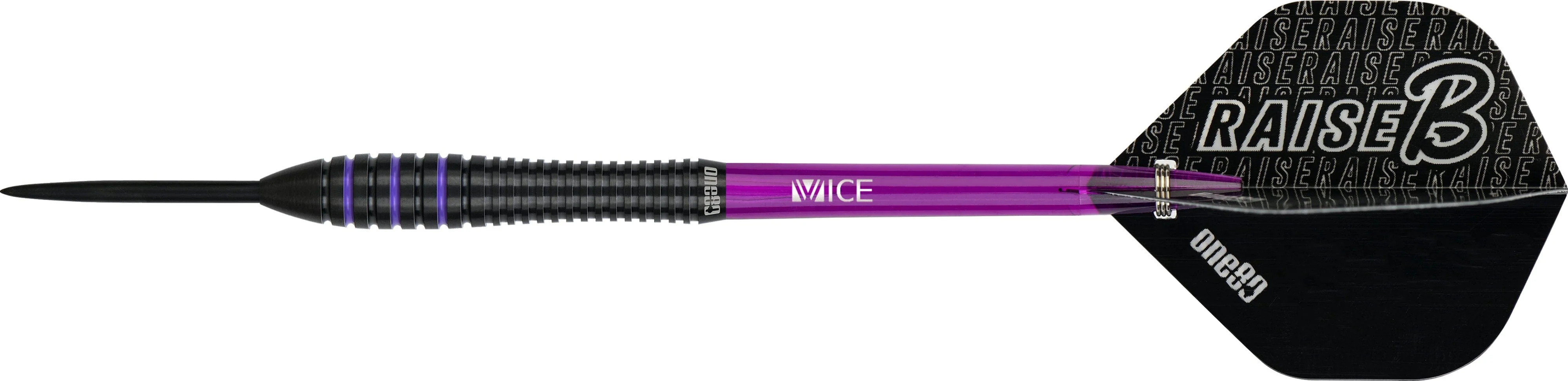 One80 Raise B Darts - Steel Tip - Black - Purple Rings - Image 7