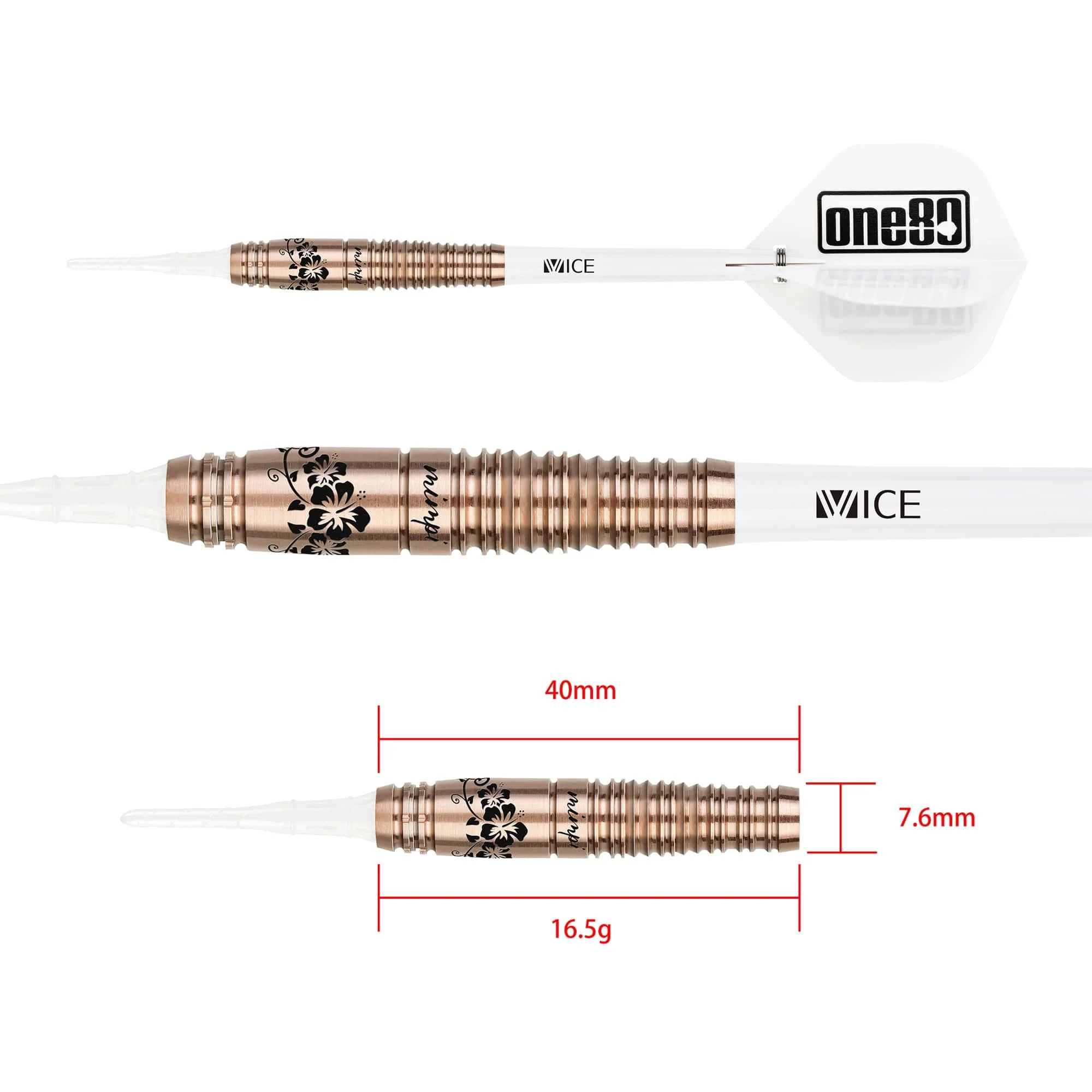 One80 Sakuma Hiromi Darts - Soft Tip - Mimpi - Signature - Rose Gold - 16.5g - Image 3