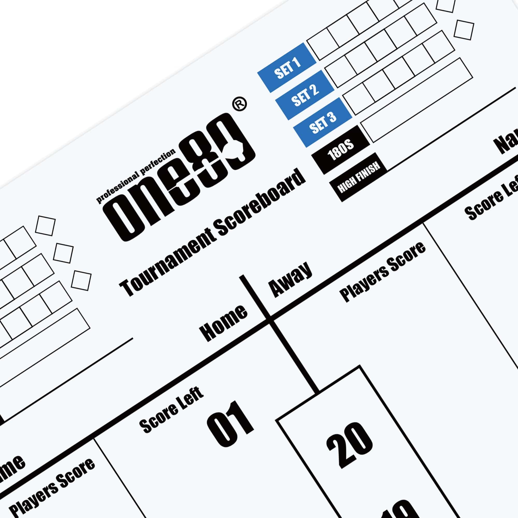 One80 Tournament Scoreboard - Marker Board - Dry Wipe - 60x30cm - Whiteboard - Image 3