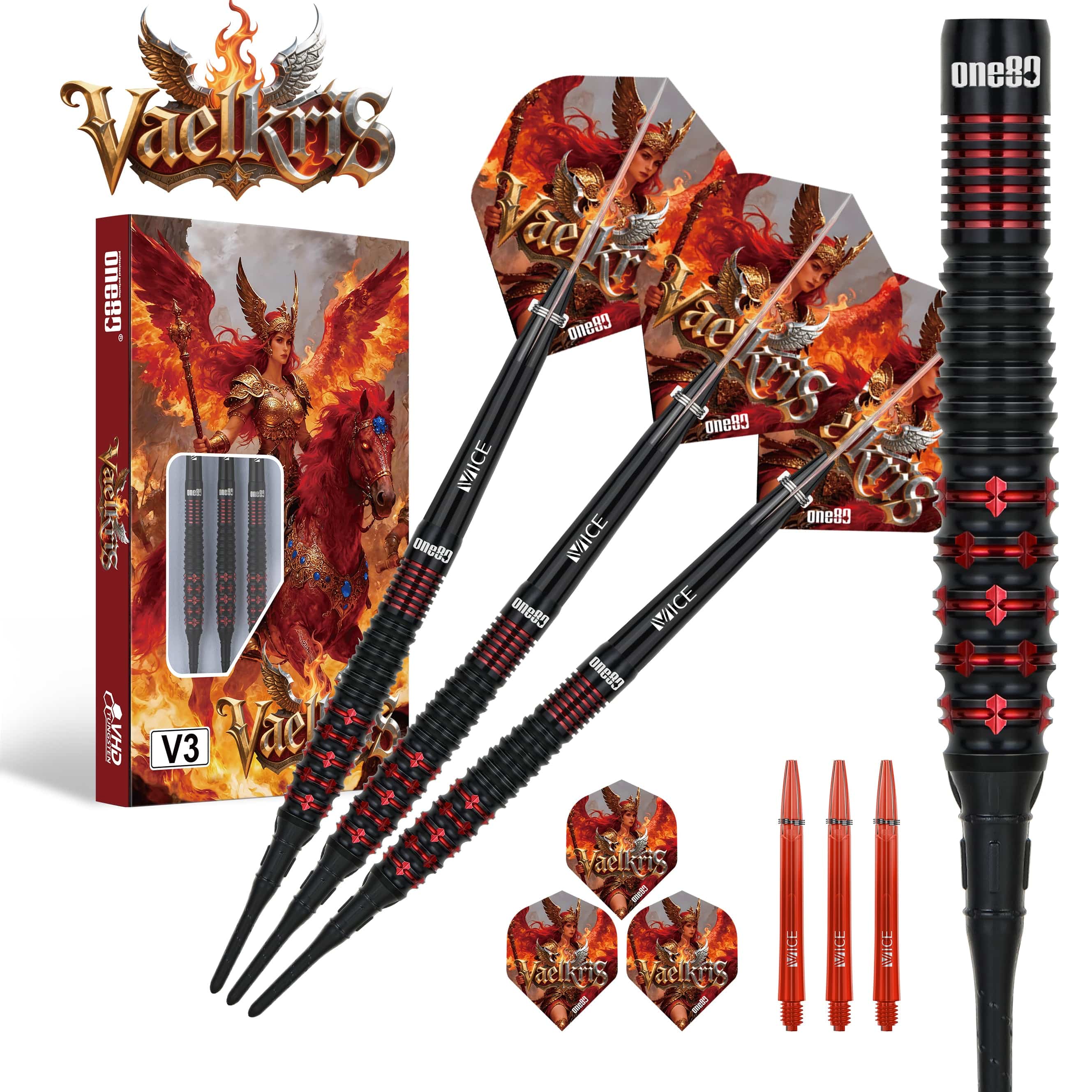 One80 Vaelkris Darts - Soft Tip - 90% Tungsten - V03 - 18g - Image 3