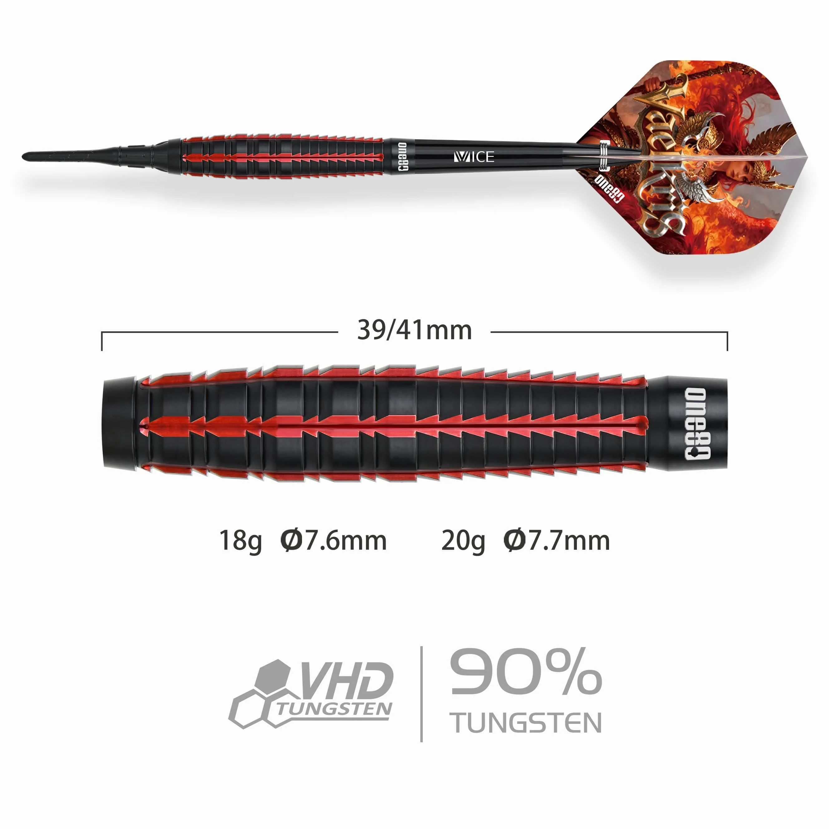 One80 Vaelkris Darts - Soft Tip - 90% Tungsten - V05 - Image 2