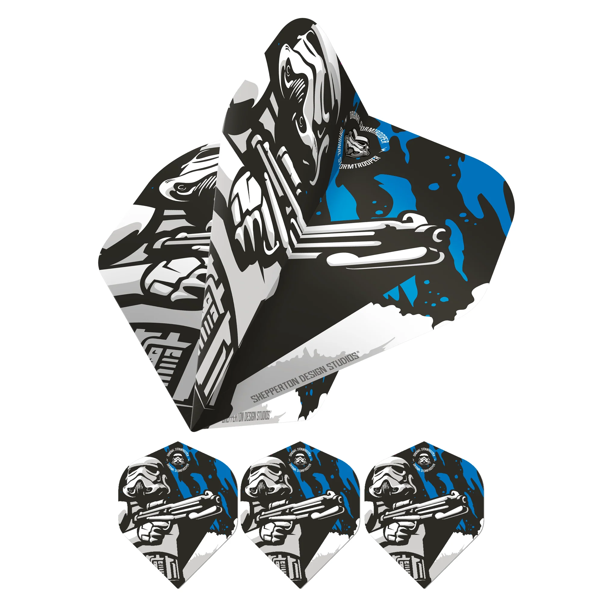 *Original StormTrooper Dart Flights - Official Licensed - No2 - Std - Storm Trooper - Holding Gun - Image 2