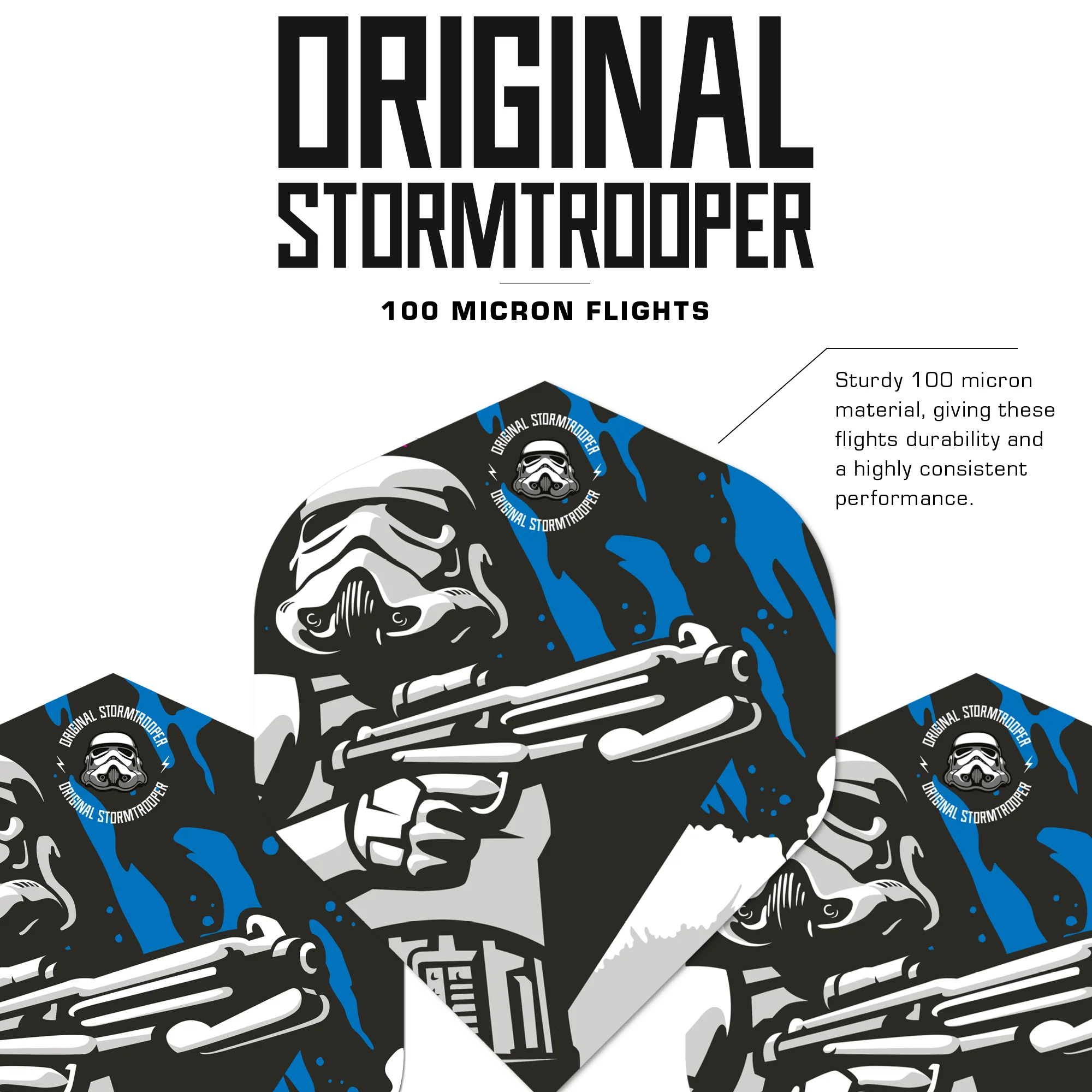 *Original StormTrooper Dart Flights - Official Licensed - No2 - Std - Storm Trooper - Holding Gun - Image 5