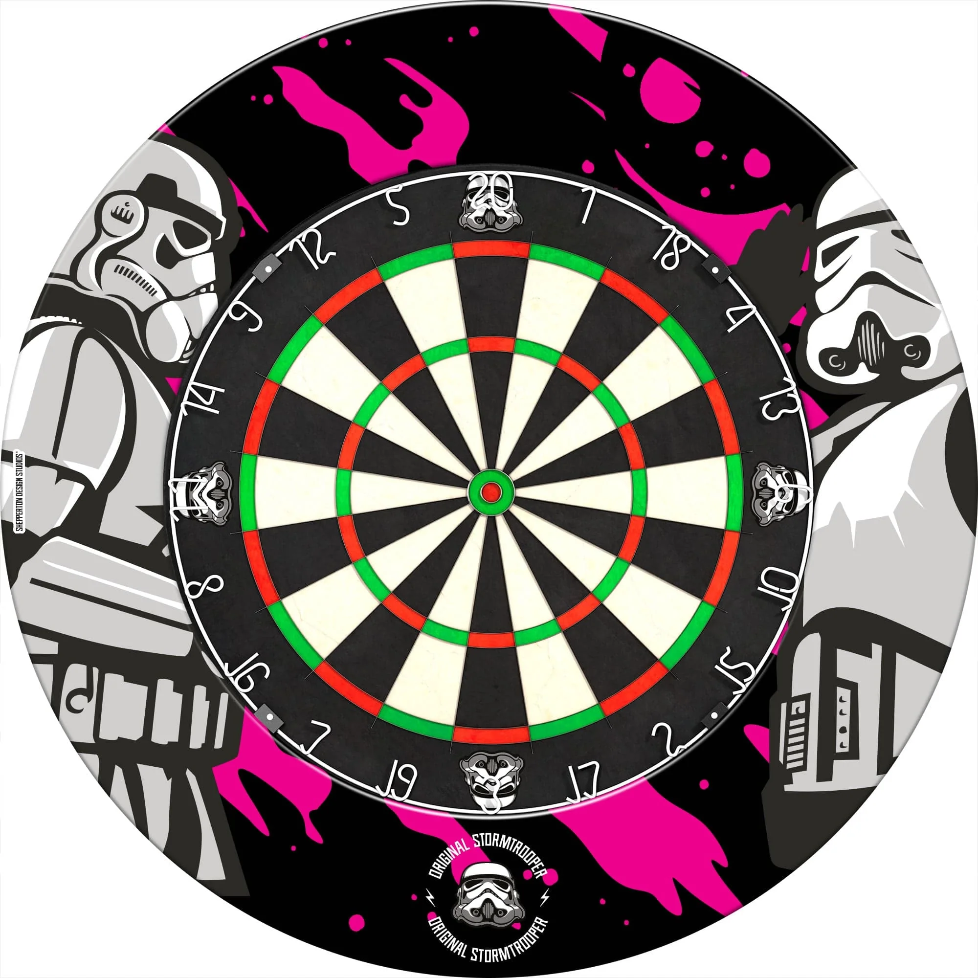Original StormTrooper Dartboard Surround - S3 - Storm Trooper - Duo on Pink - Image 3