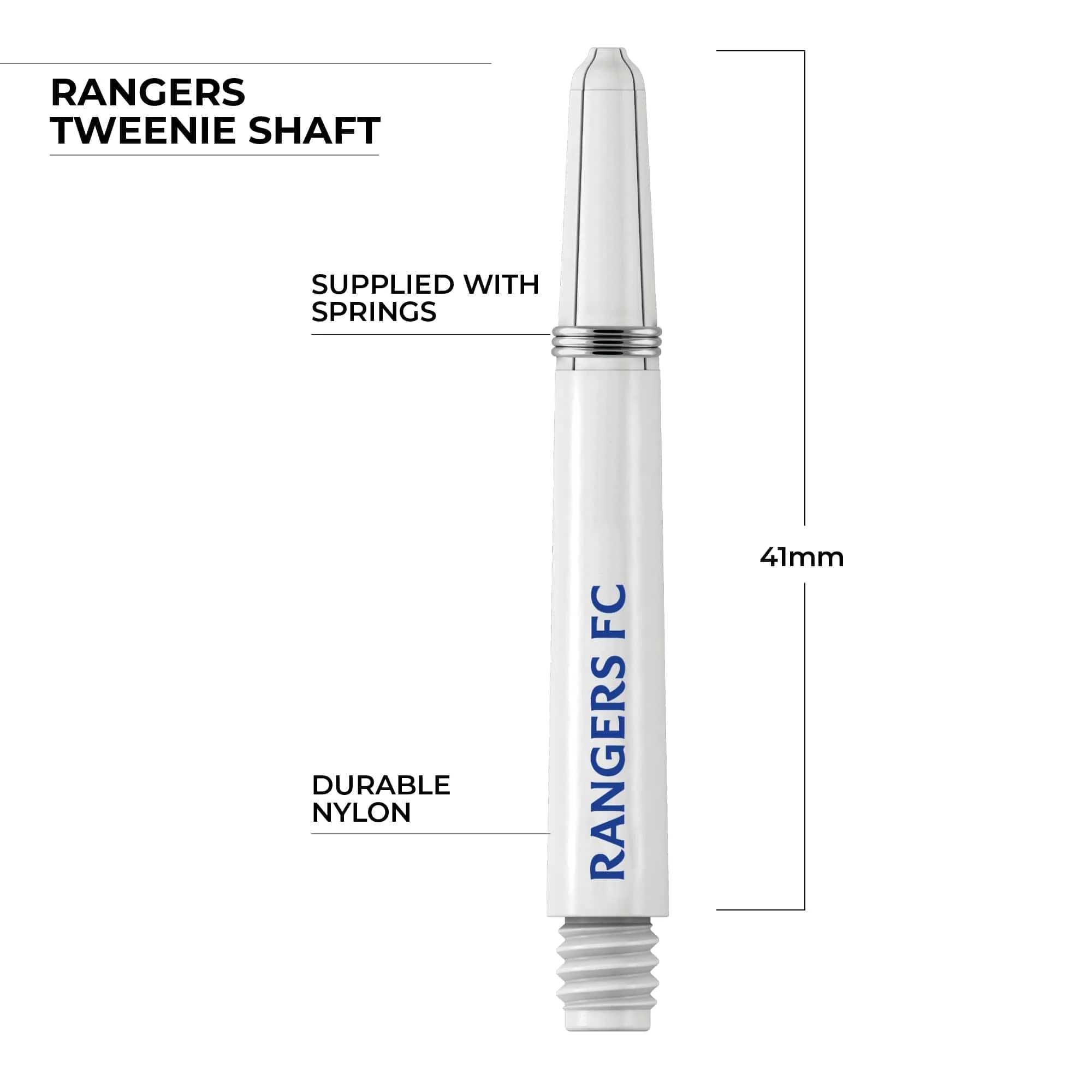 Rangers FC Nylon Shafts - Dart Stems with Springs - RFC Football - White - Image 6