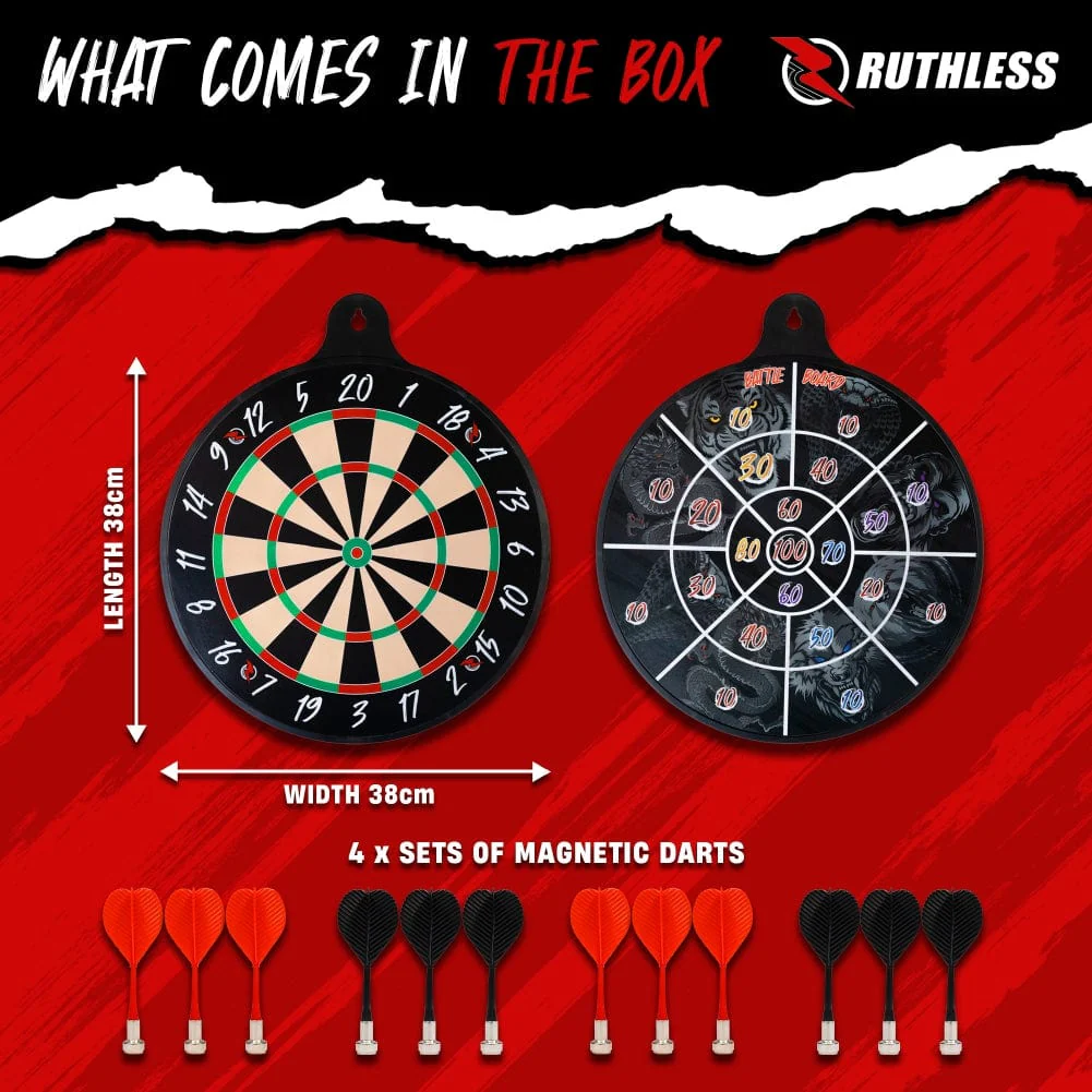 Ruthless Battle Board- Family Dual Dartboard Game - Magnetic Inc 4 sets of Magnetic darts - Image 3