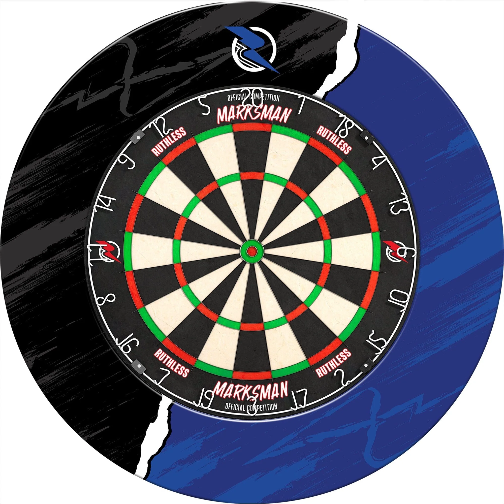 Ruthless Dartboard Surround - Professional - RipTorn - Black & Blue - Image 3