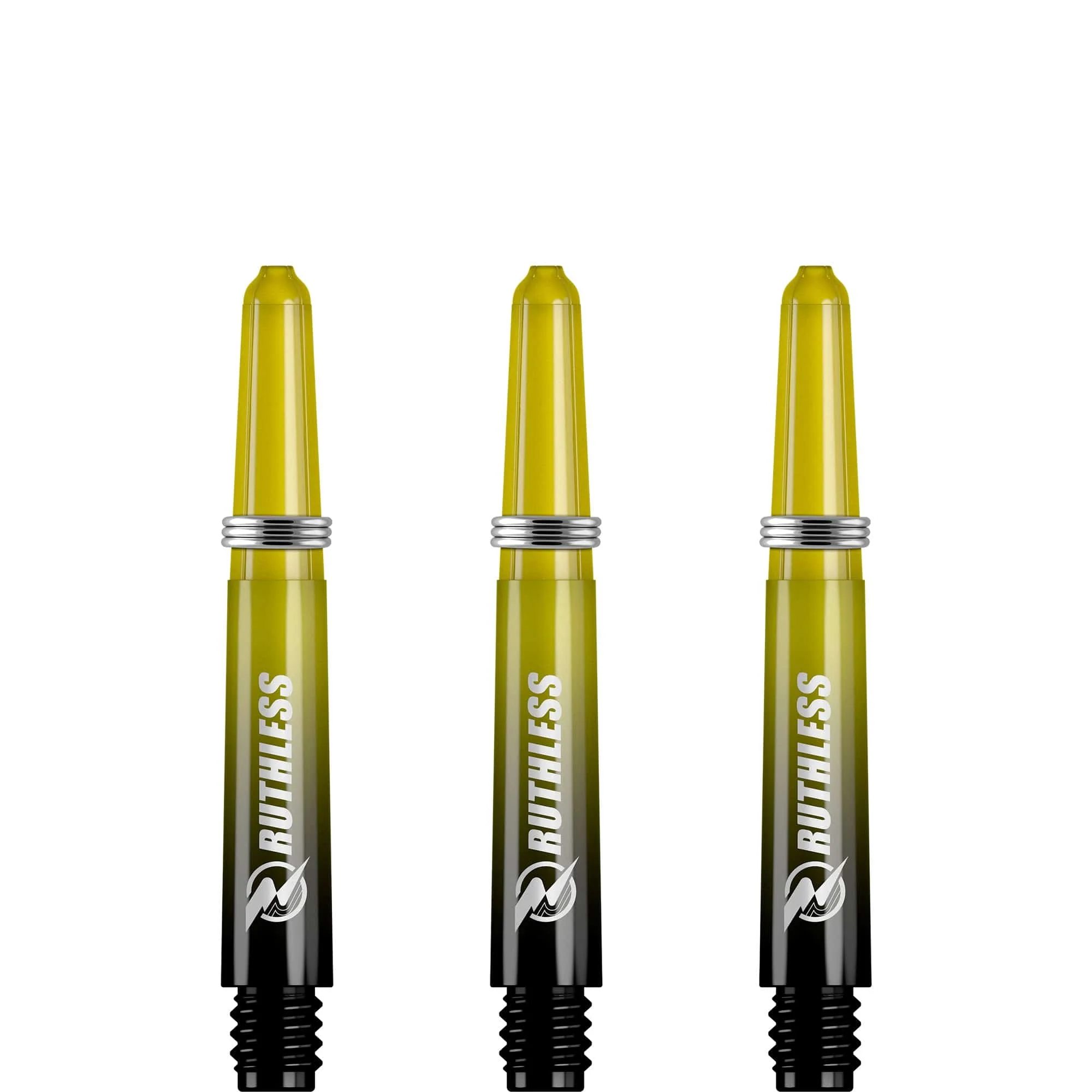 Ruthless Deflectagrip Dart Shafts - Two Tone - Polycarbonate Stems with Springs - Yellow - Image 4
