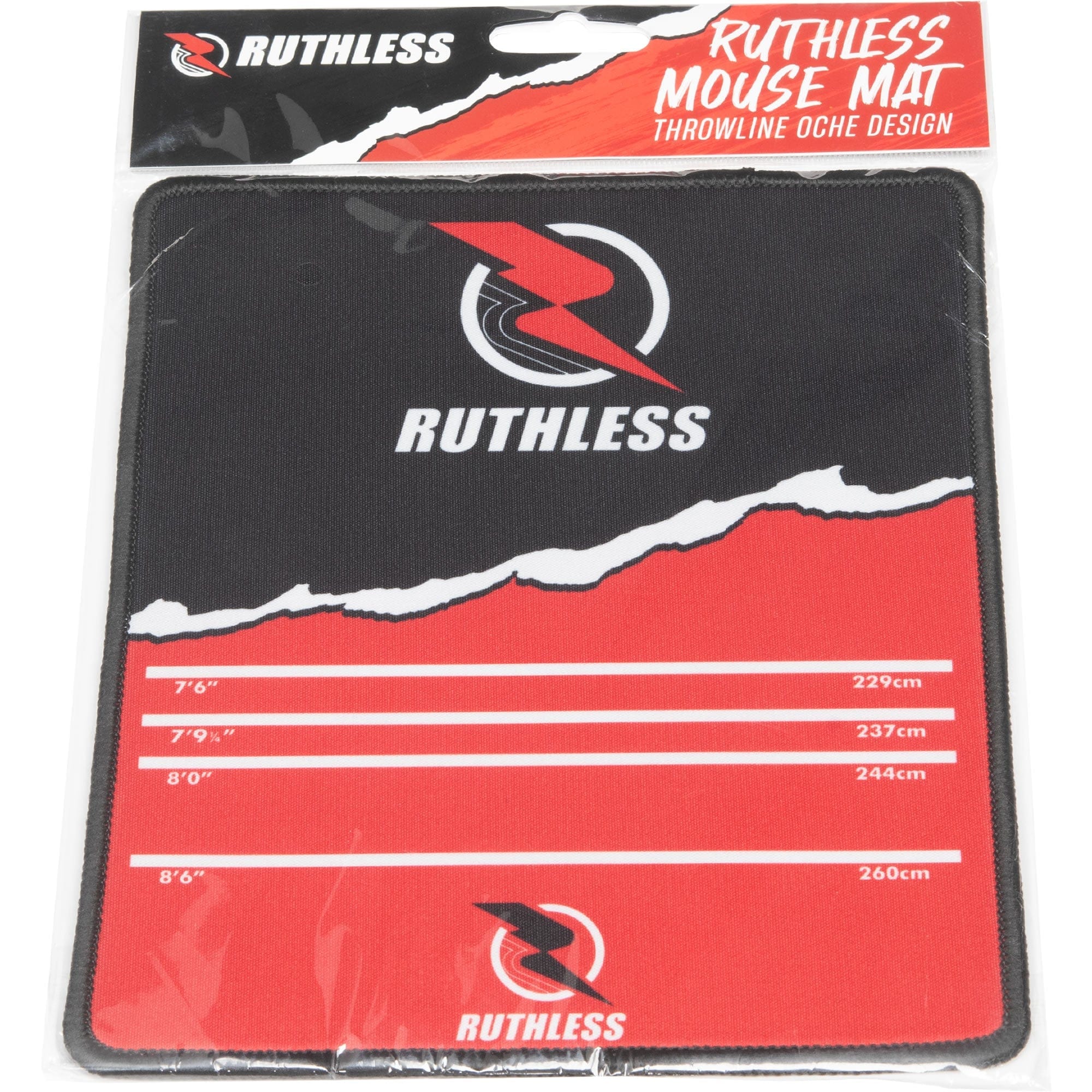 *Ruthless Mouse Mat - Throwline Oche Design - 18cm x 22cm - Black and Red - Image 7