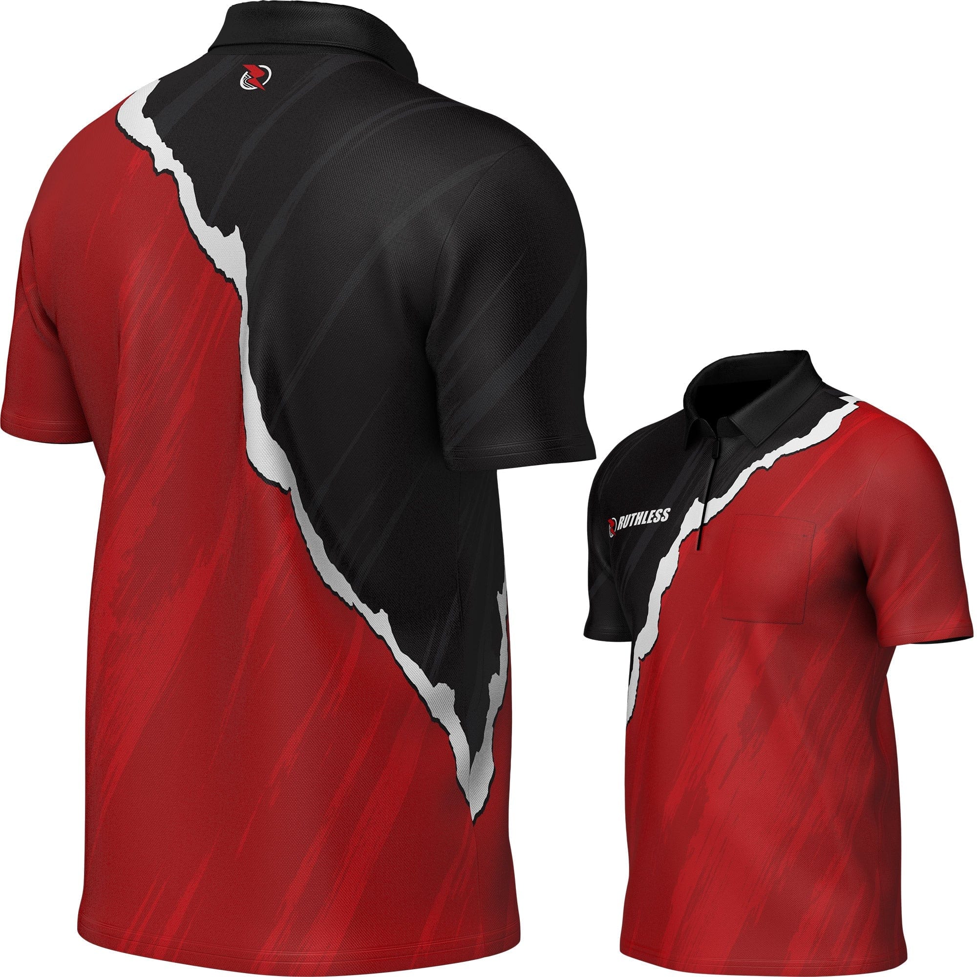 *Ruthless RipTorn ECO Dart Shirt - with Pocket - Black & Red - Image 3